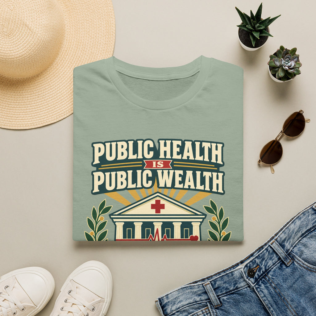 Public Health Is Public Wealth T-Shirt — 'Care For All' Community Health Tee