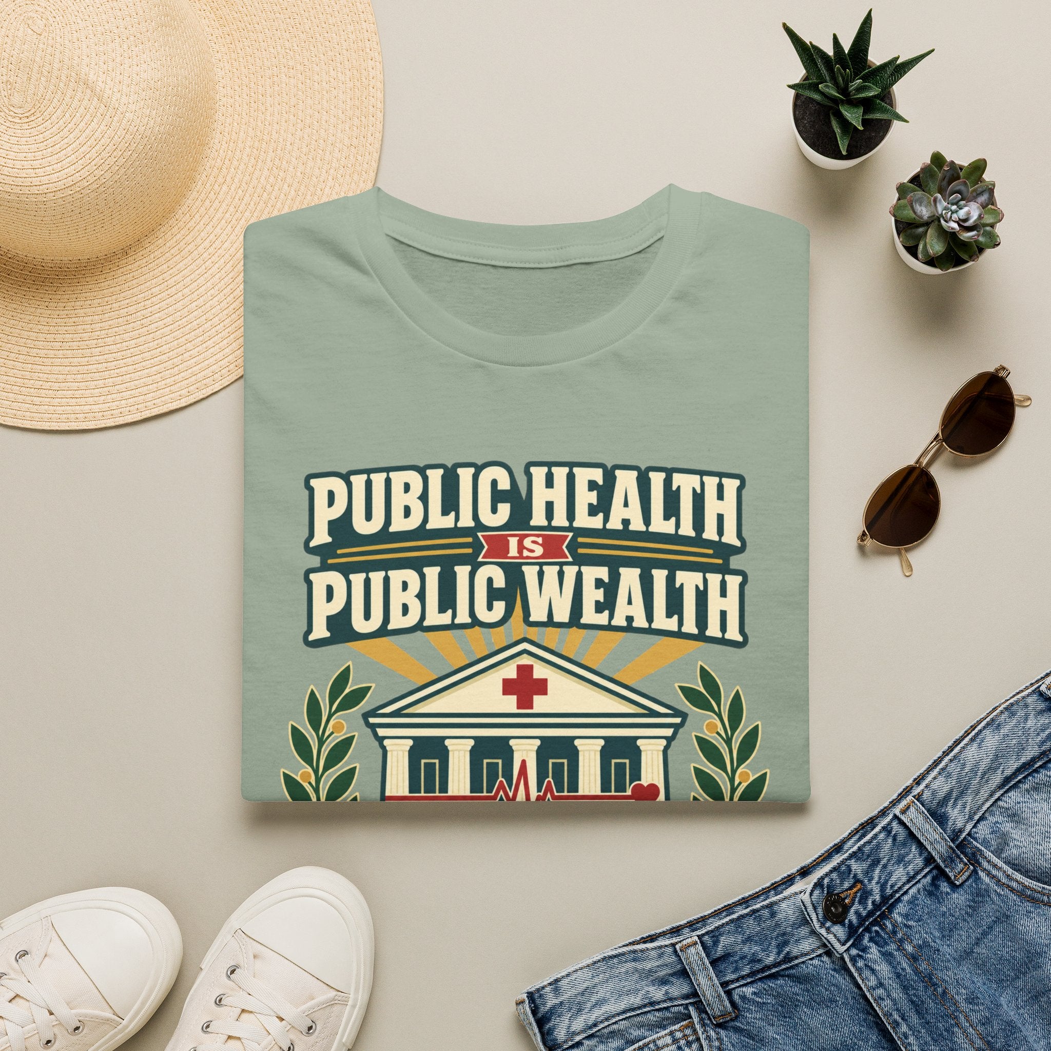 Public Health Is Public Wealth T-Shirt — 'Care For All' Community Health Tee