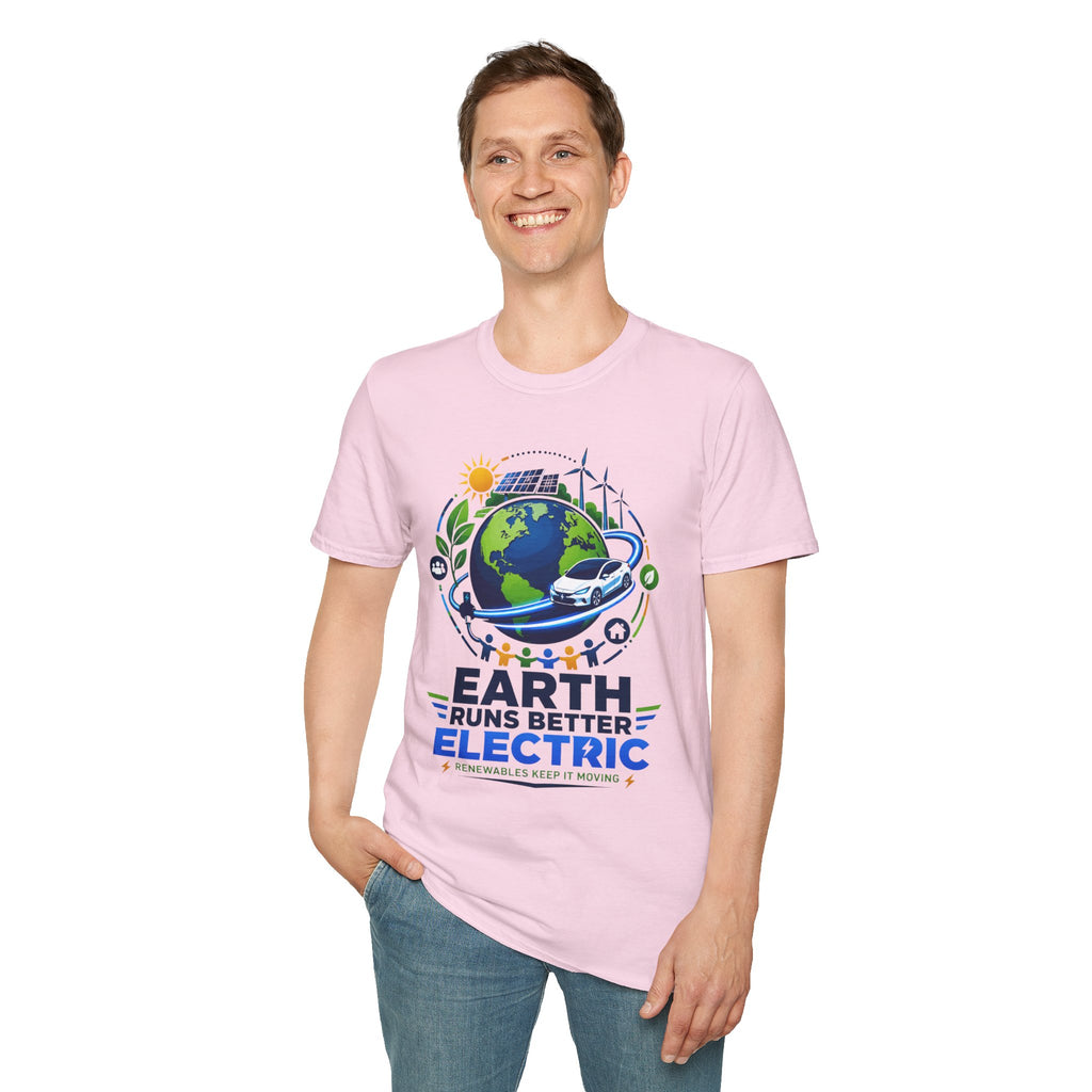 Earth Runs Better Electric Eco-Friendly EV Graphic Tee