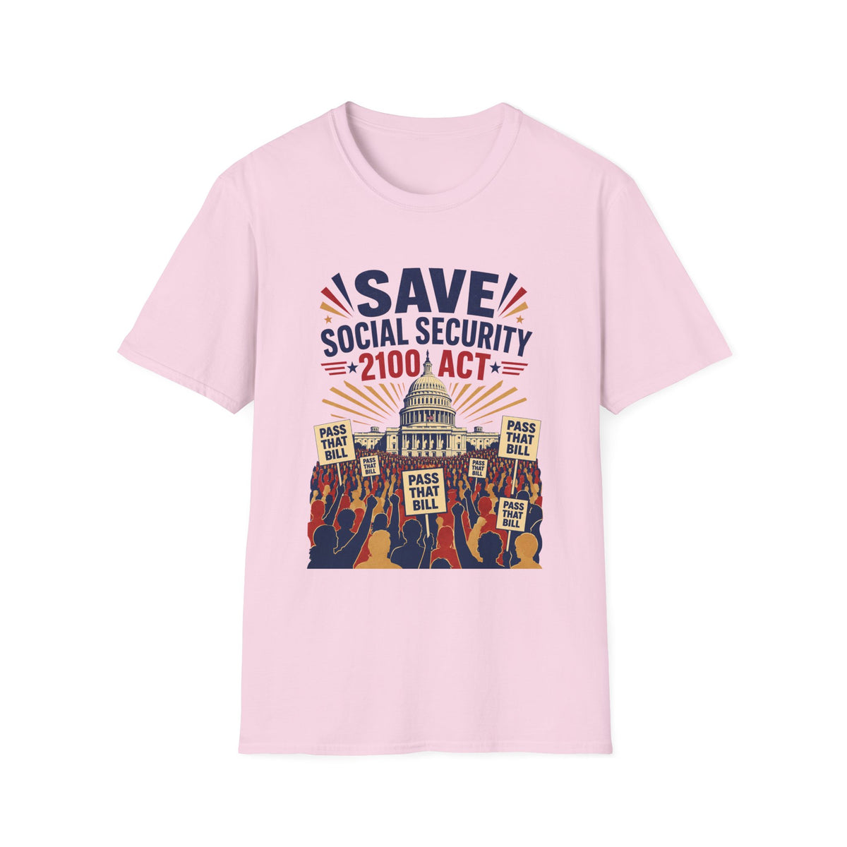 Save Social Security 2100 Act T-Shirt — Political Activism Tee for Rallies & Voters