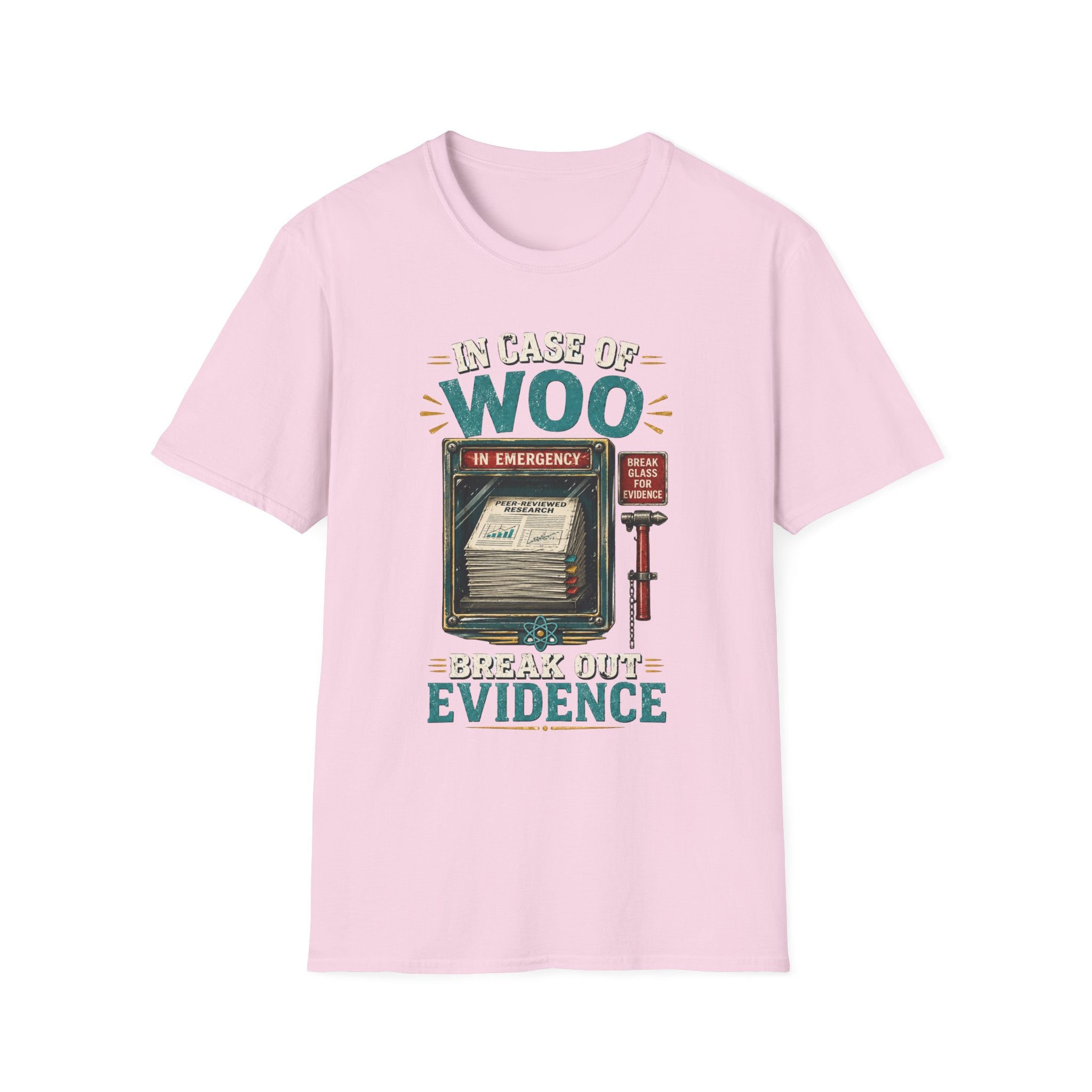 T-Shirt — "In Case of Woo" Emergency Evidence Graphic Tee