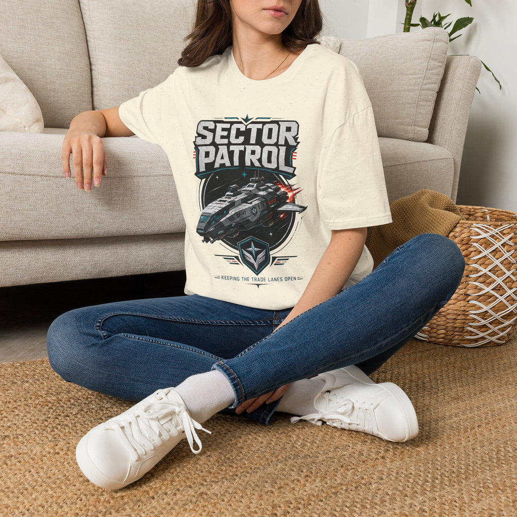 Sector Patrol T-Shirt — Sci‑Fi Space Fleet Badge Tee