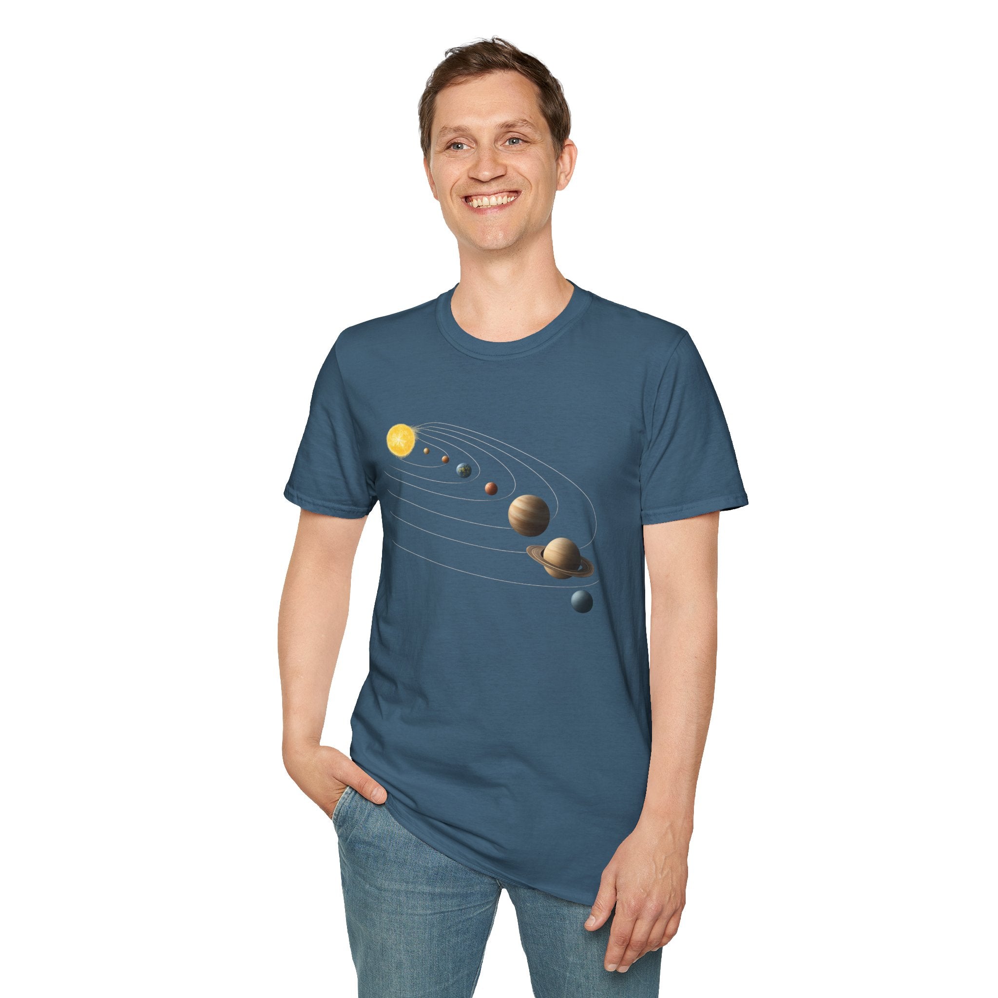 Solar System Graphic T-Shirt — Minimal Planet Lineup Tee