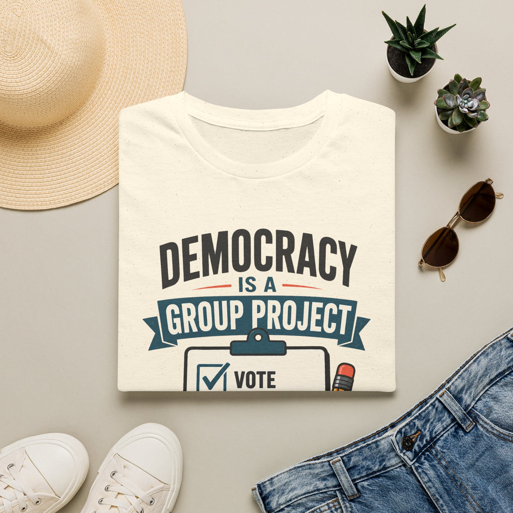 Democracy Is a Group Project T-Shirt — Vote, Protect Rights & Save Earth