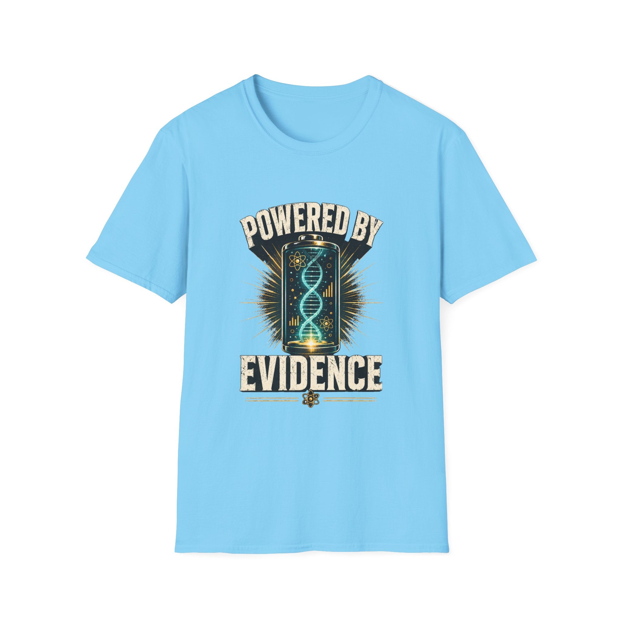 Powered By Evidence T-Shirt — Science DNA Retro Graphic Tee