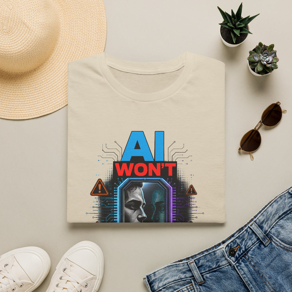 "AI Won't Save Us From Ourselves" Futuristic Tech Statement Tee