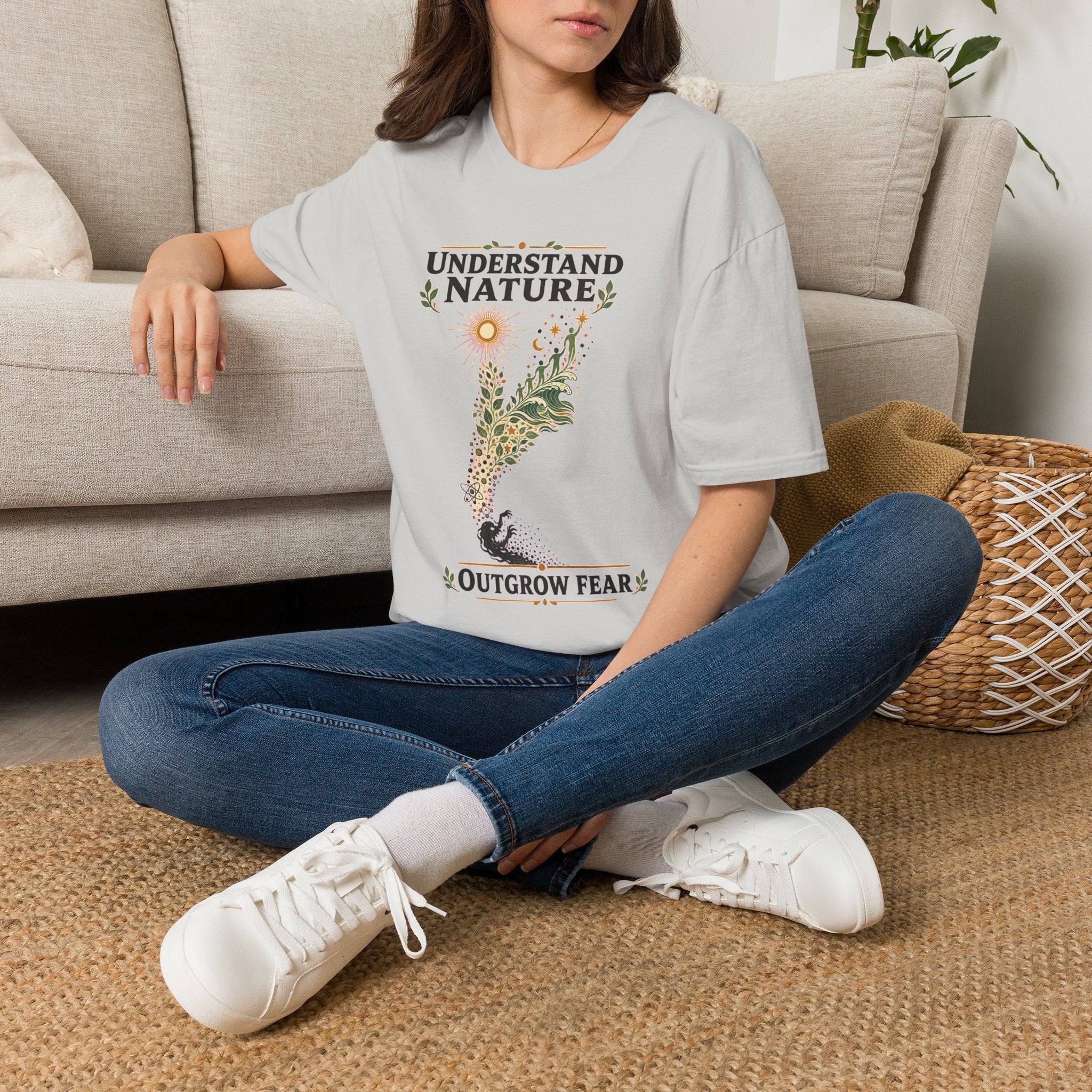 Understand Nature T-Shirt — Botanical 'Outgrow Fear' Graphic Tee
