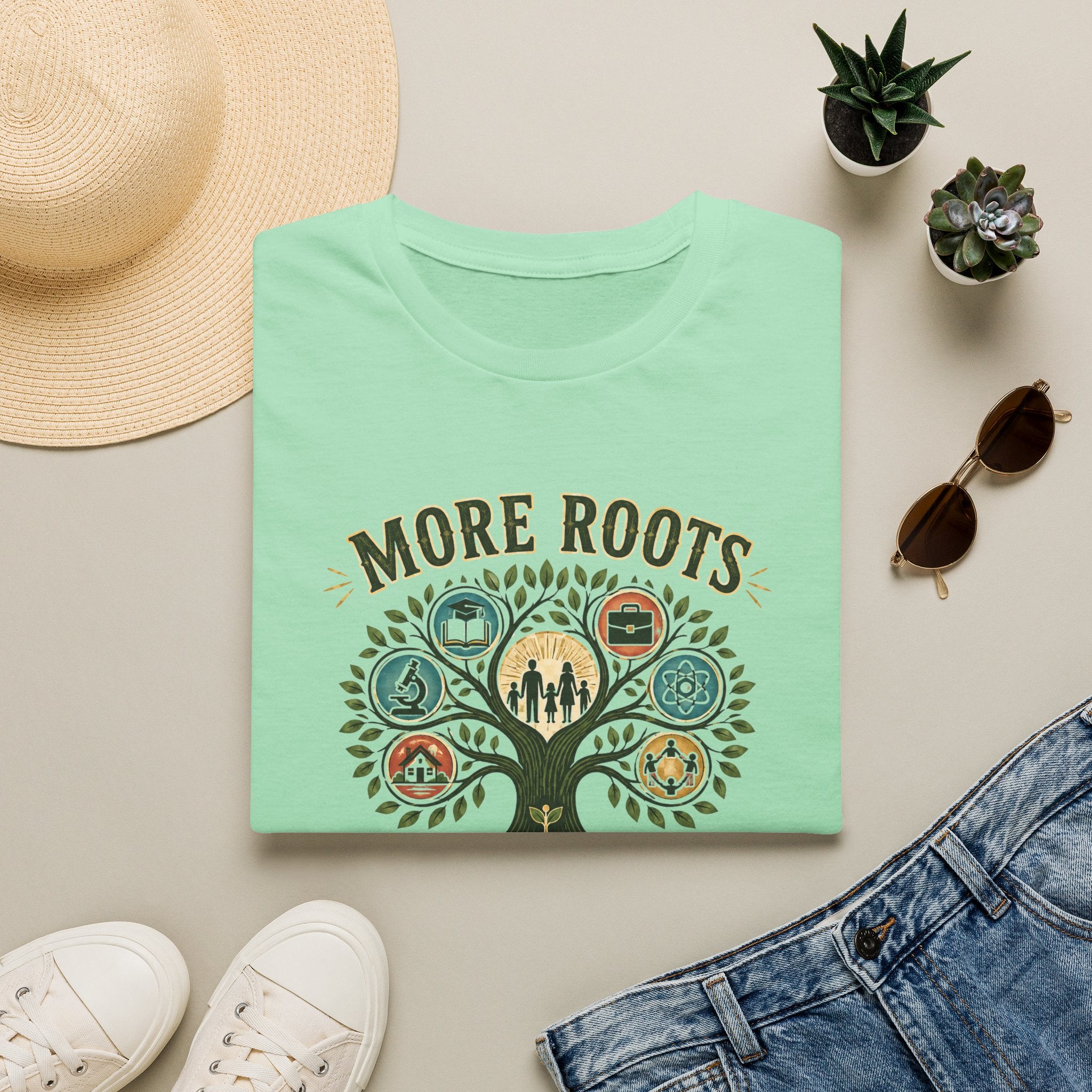 More Roots Stronger Tree T-Shirt — Family Heritage Tree Graphic Tee