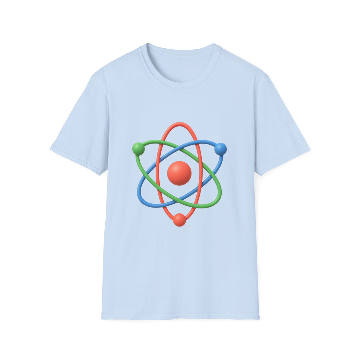 Atom Science T‑Shirt — Colorful 3D Atom Graphic Tee for Science Lovers