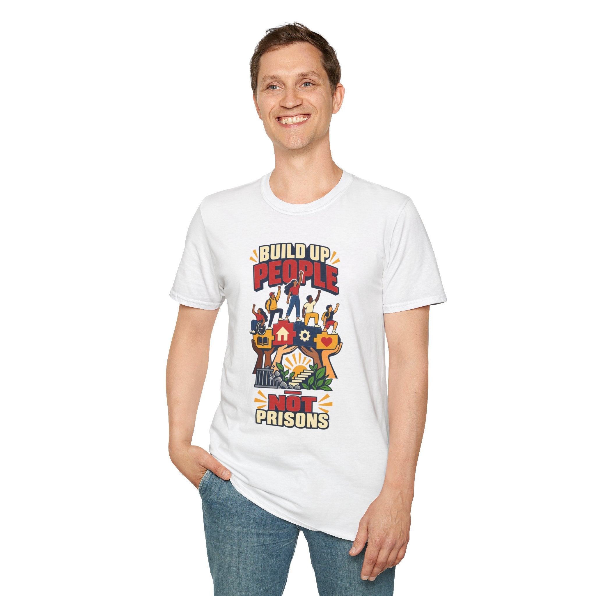 "Build Up People Not Prisons" Social Justice Graphic Tee
