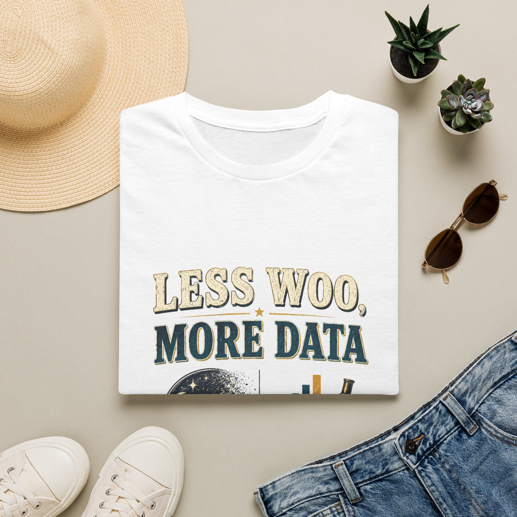 Graphics Color Check Less Woo, More Data Graphic T-Shirt — Science & Skepticism Tee – Free ...