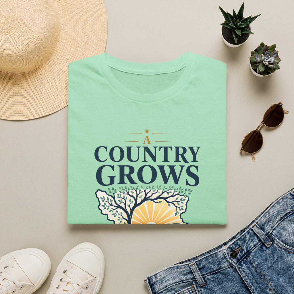 Country Grows T-Shirt — 'Country Grows' Sunset Tree Graphic Tee