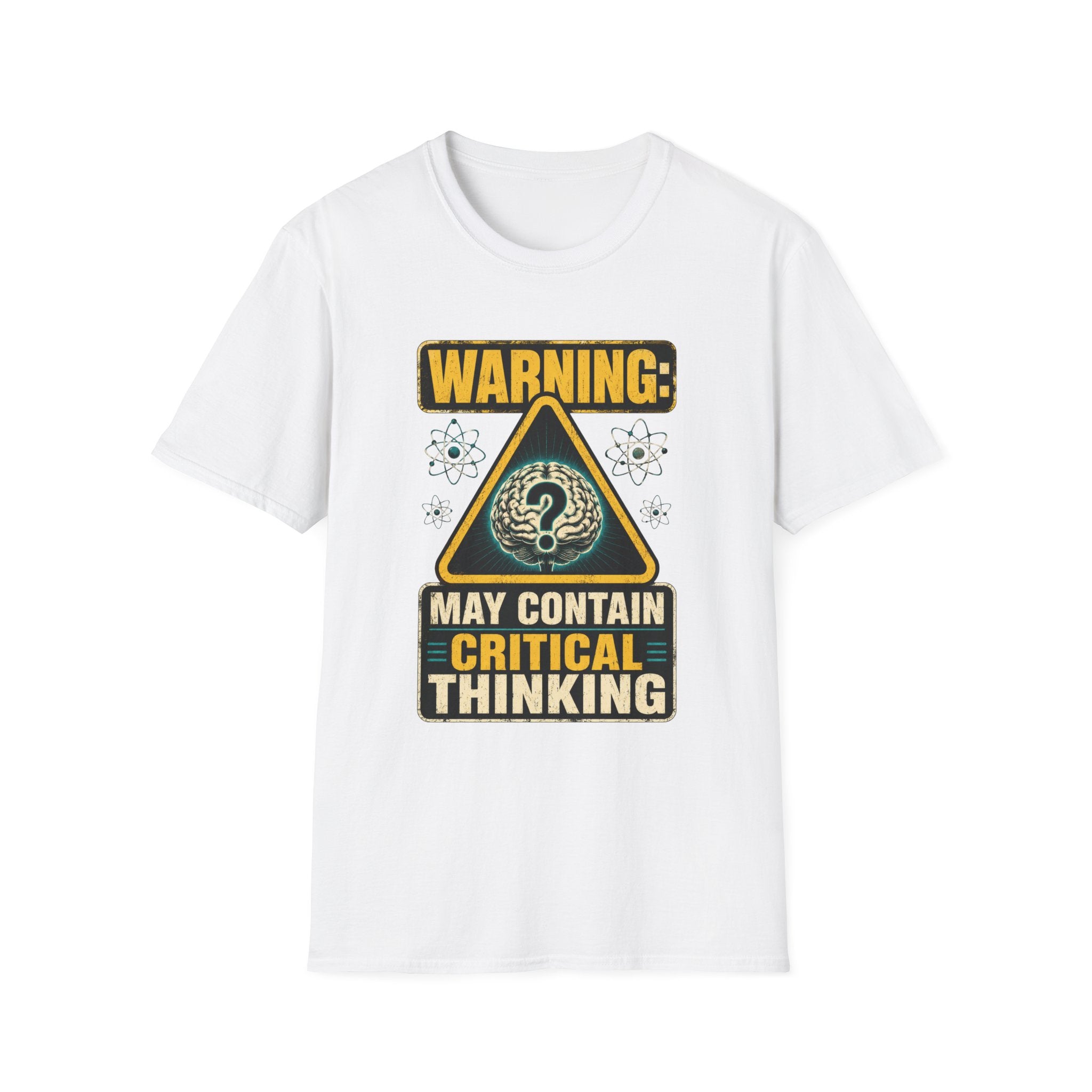 T-Shirt — "WARNING: May Contain Critical Thinking" Graphic Tee
