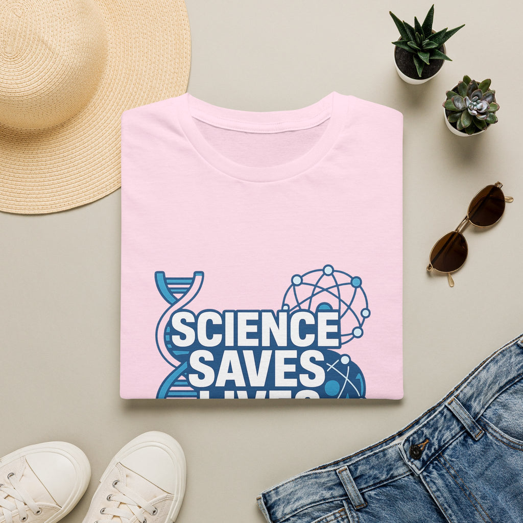 Science Saves Lives T-Shirt — STEM DNA & Heartbeat Graphic Tee