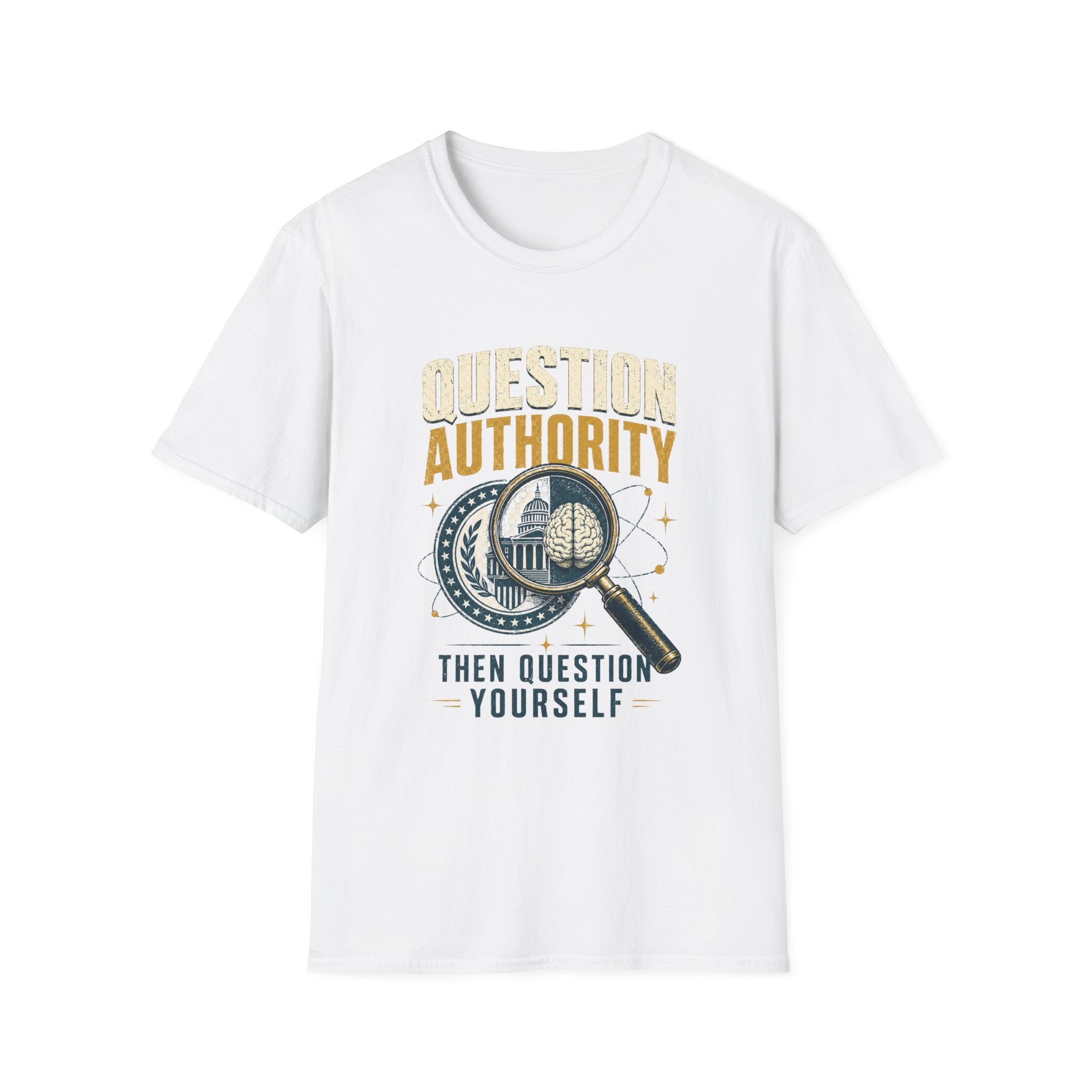 Question Authority T-Shirt — Vintage Science & Skepticism Graphic Tee