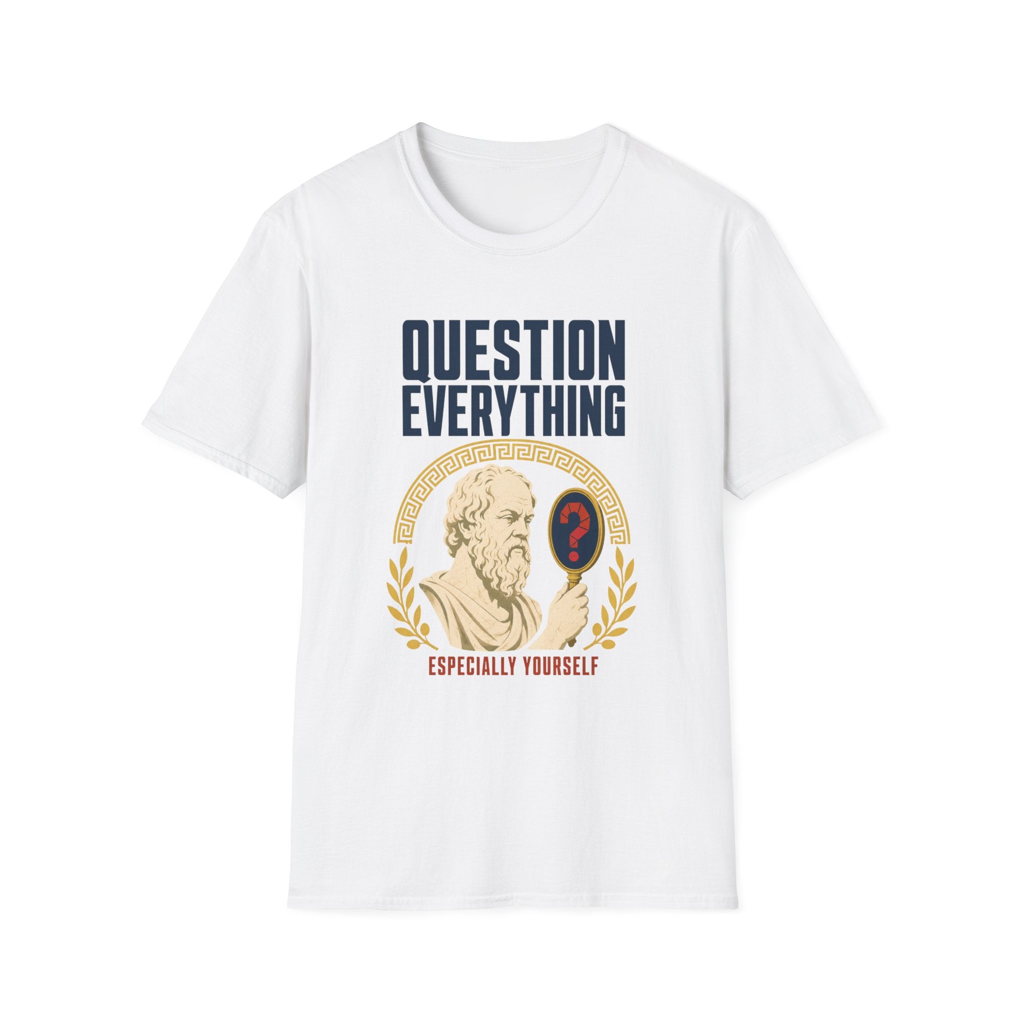 Question Everything T-Shirt — 'Question Everything, Especially Yourself' Vintage Statue Graphic Tee