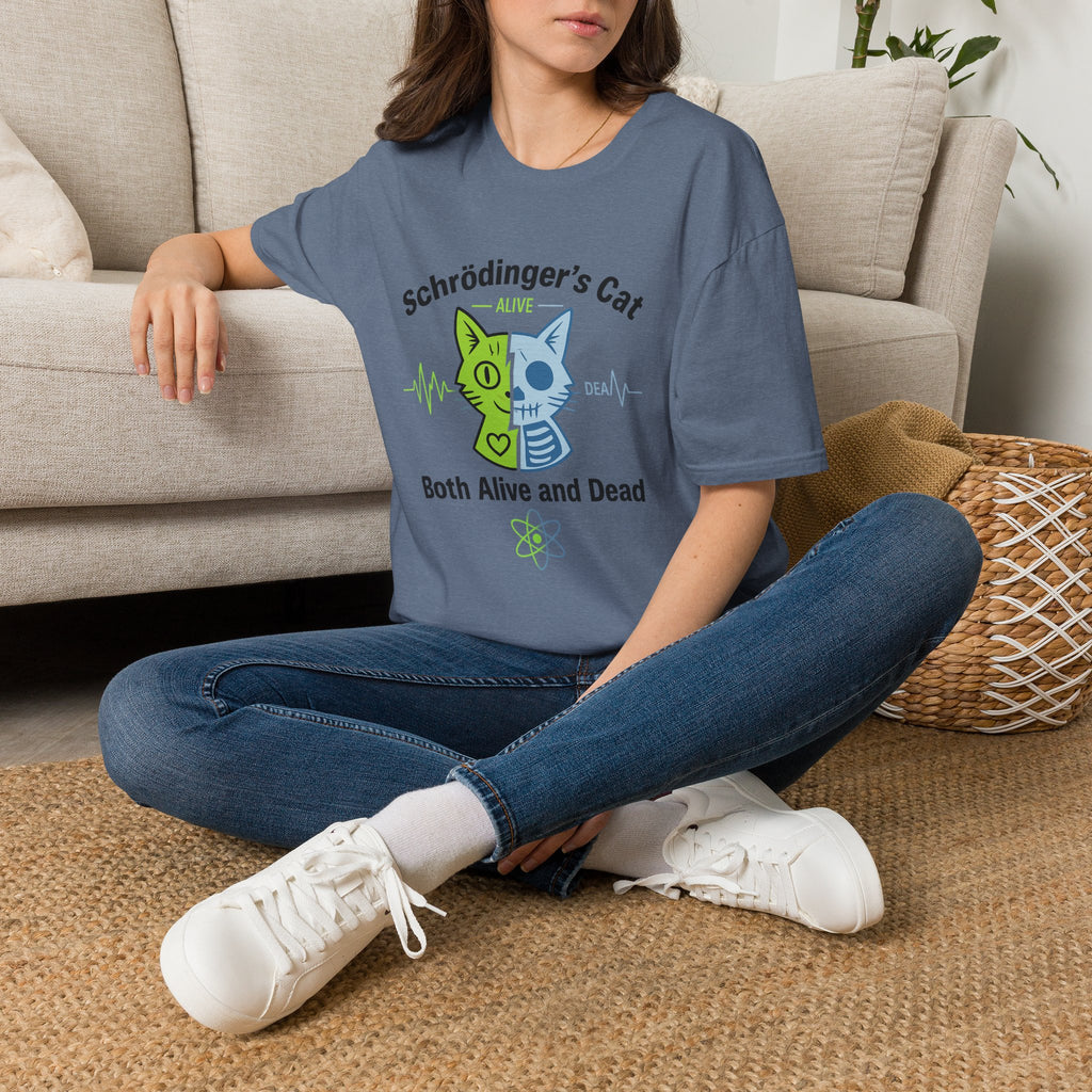 Schrödinger’s Cat T-Shirt — 'Both Alive and Dead' Quantum Science Funny Tee