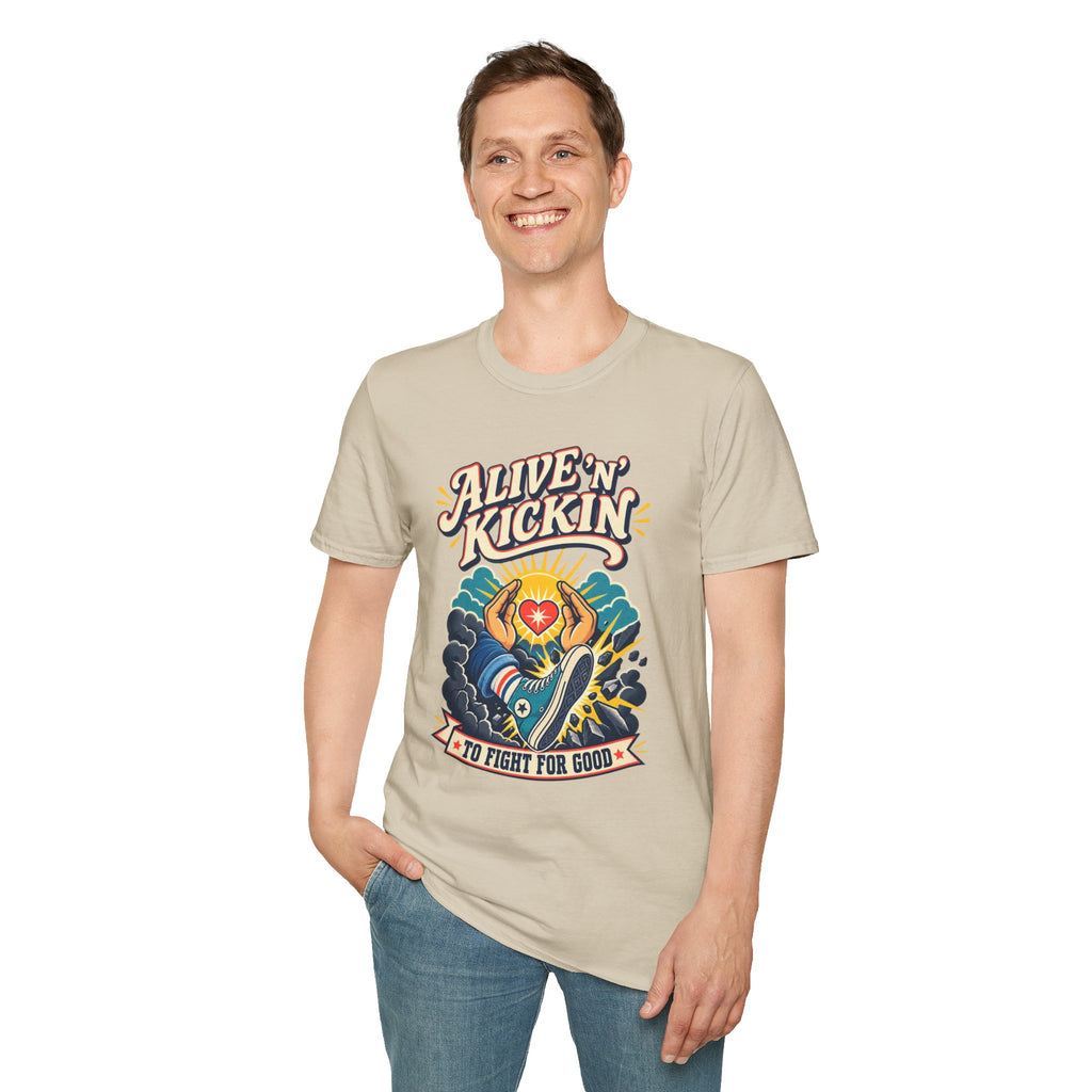 Alive 'N Kickin' Graphic T-Shirt — Retro Sunshine Inspirational Tee