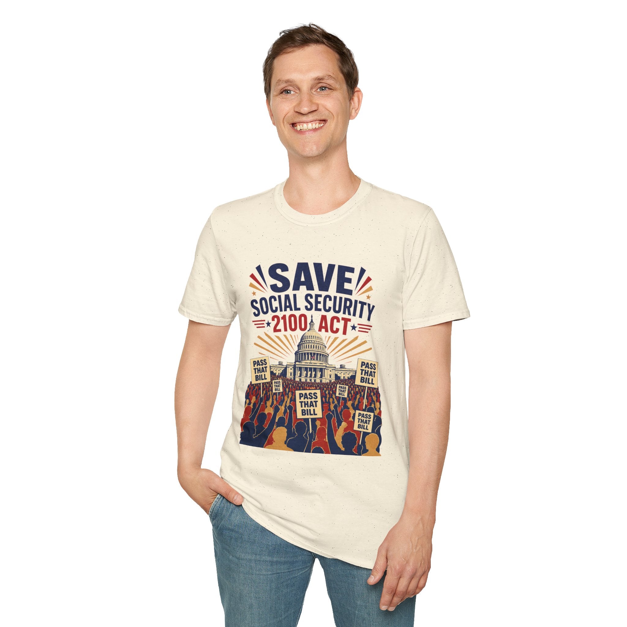 Save Social Security 2100 Act T-Shirt — Political Activism Tee for Rallies & Voters