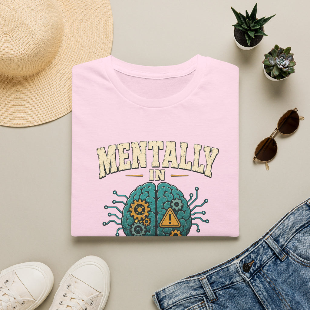 "Mentally In Beta Testing" Retro Brain Graphic Tee