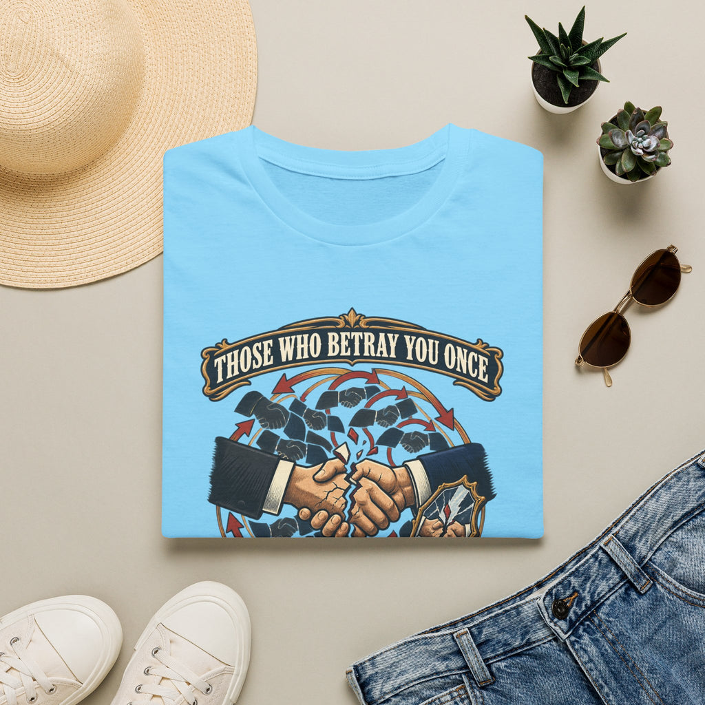 "Those Who Betray You Once" Vintage Shaking Hands Graphic
