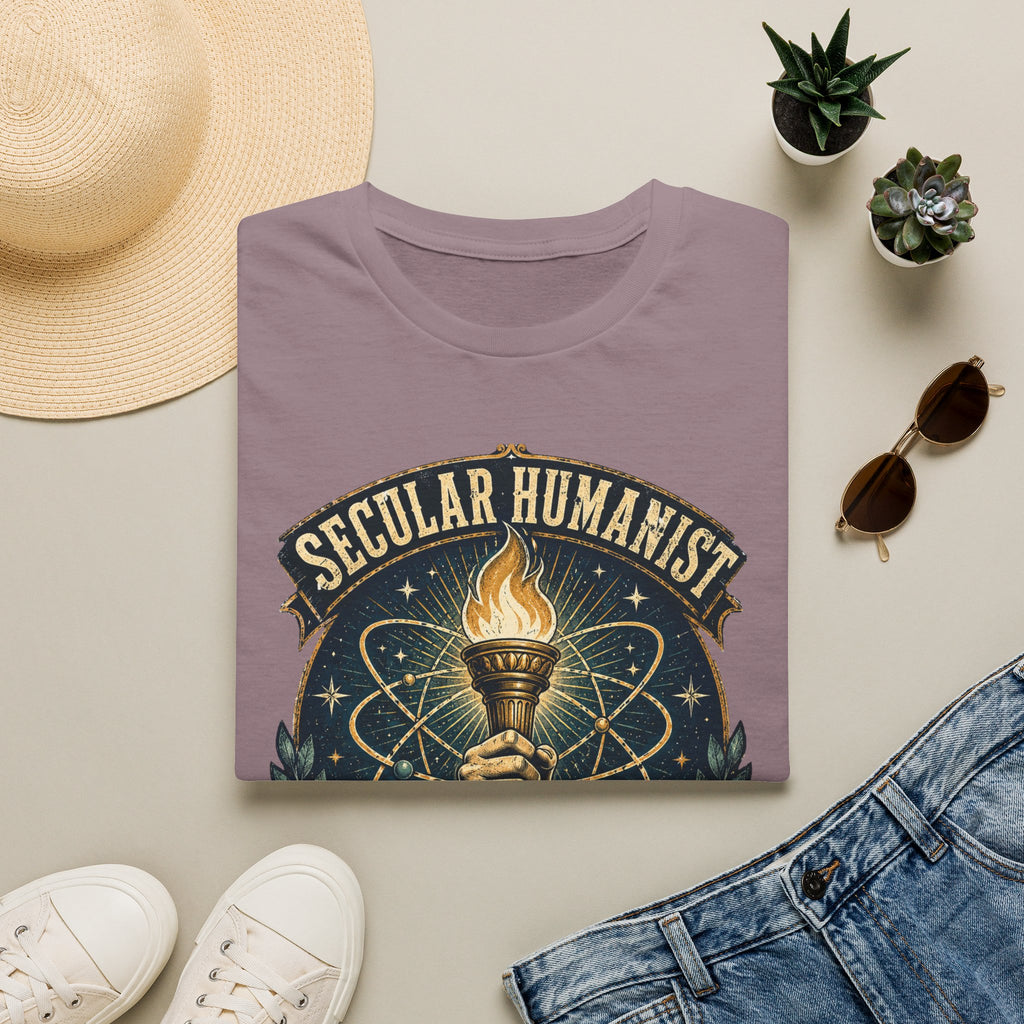 Secular Humanist T-Shirt — "Good Without God" Torch Graphic