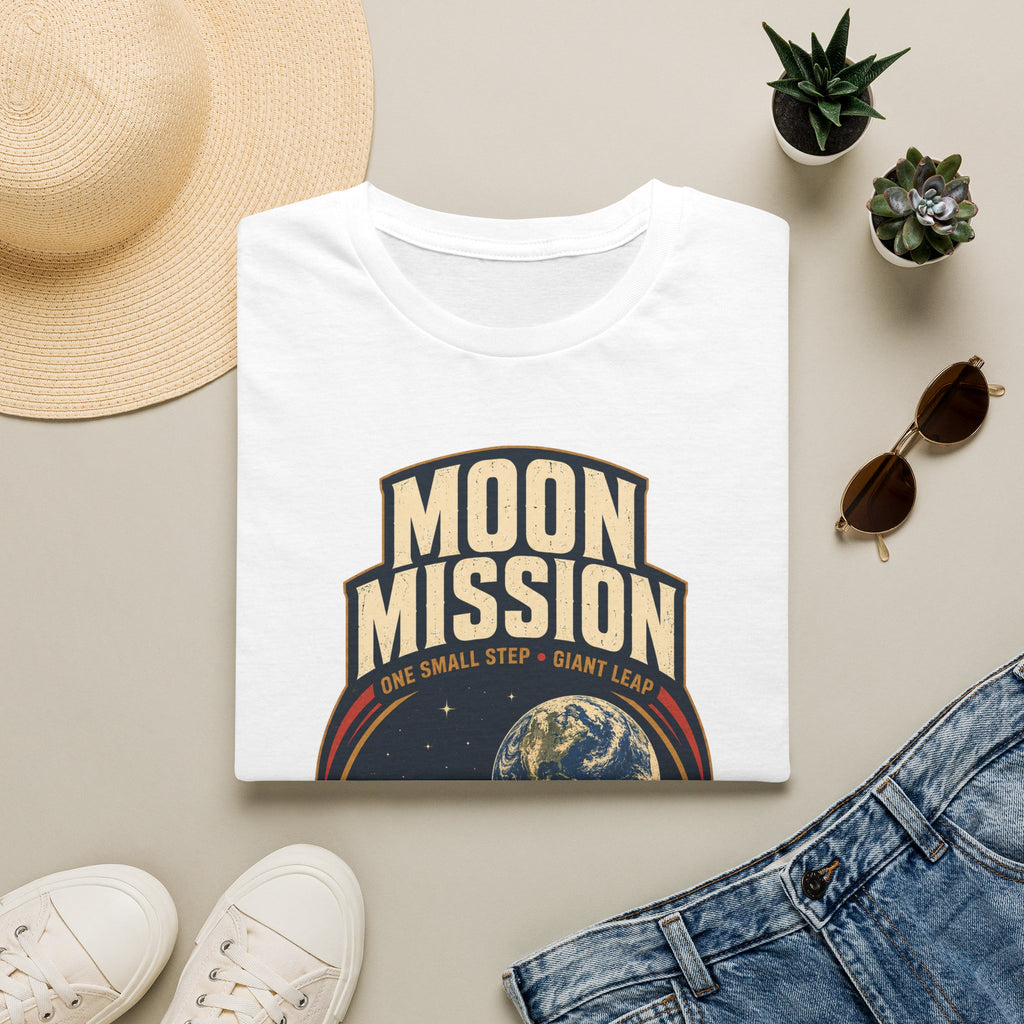 Moon Mission T‑Shirt — Retro Space Exploration Tee (“One Small Step, Giant Leap”)