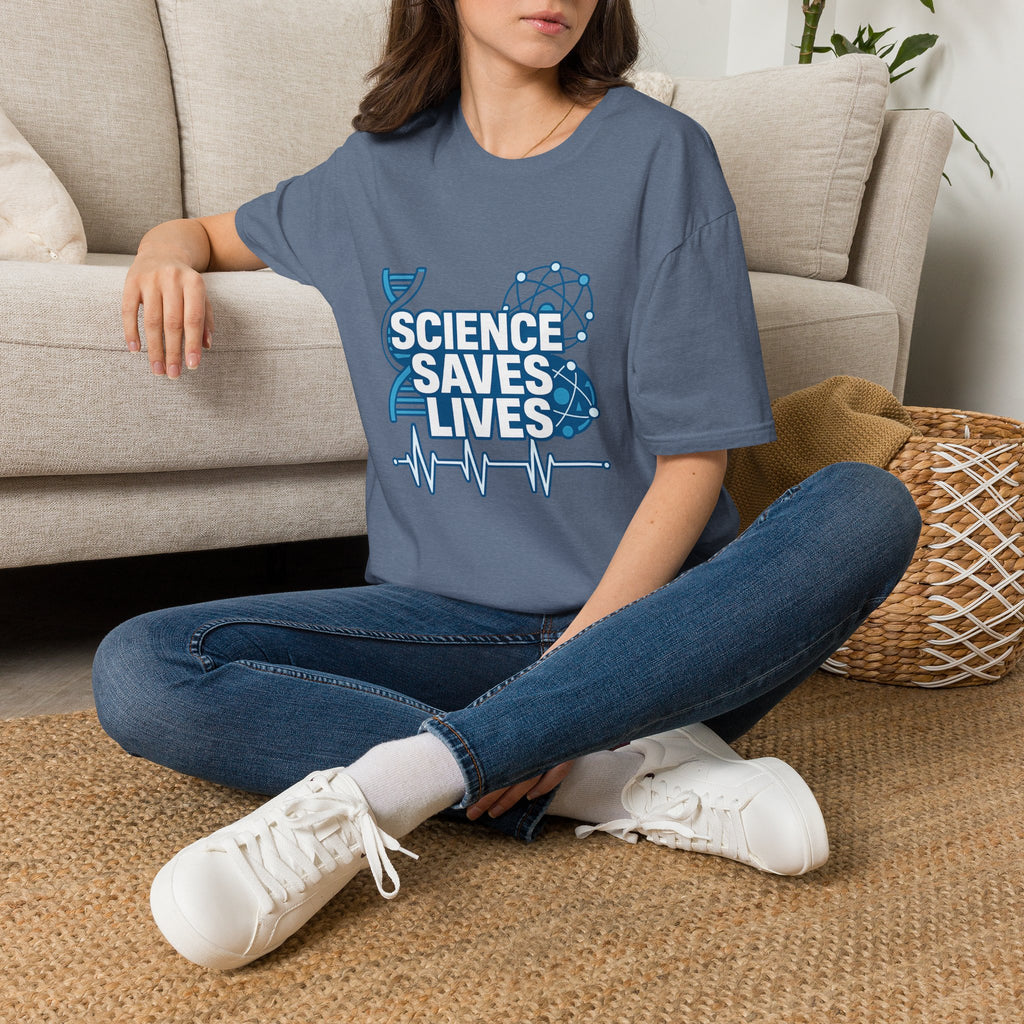Science Saves Lives T-Shirt — STEM DNA & Heartbeat Graphic Tee
