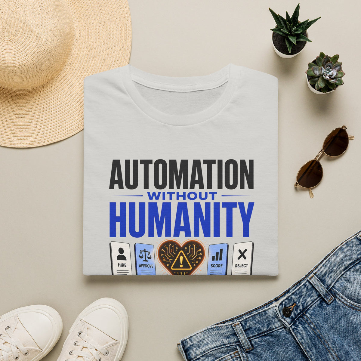 Automation Without Humanity T-Shirt — “Automation Without Humanity Is Just a Faster Mistake” Graphic Tee