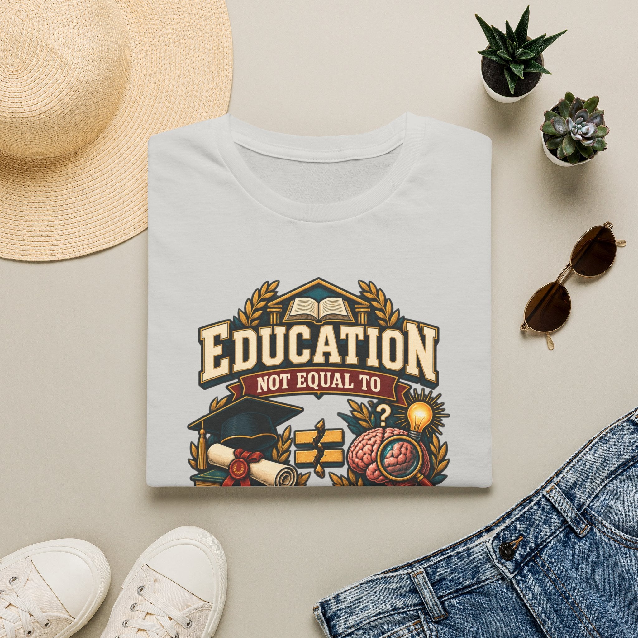 Education Not Equal to Intelligence T-Shirt