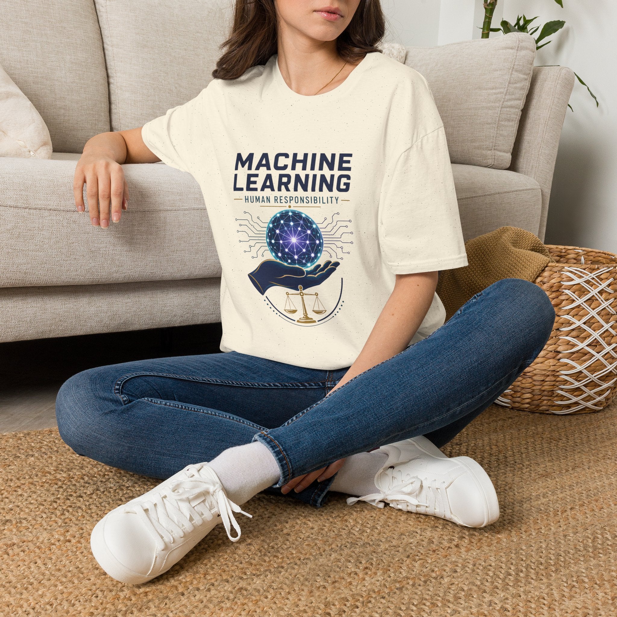 Machine Learning T-Shirt — "Human Responsibility" Tech Graphic Tee