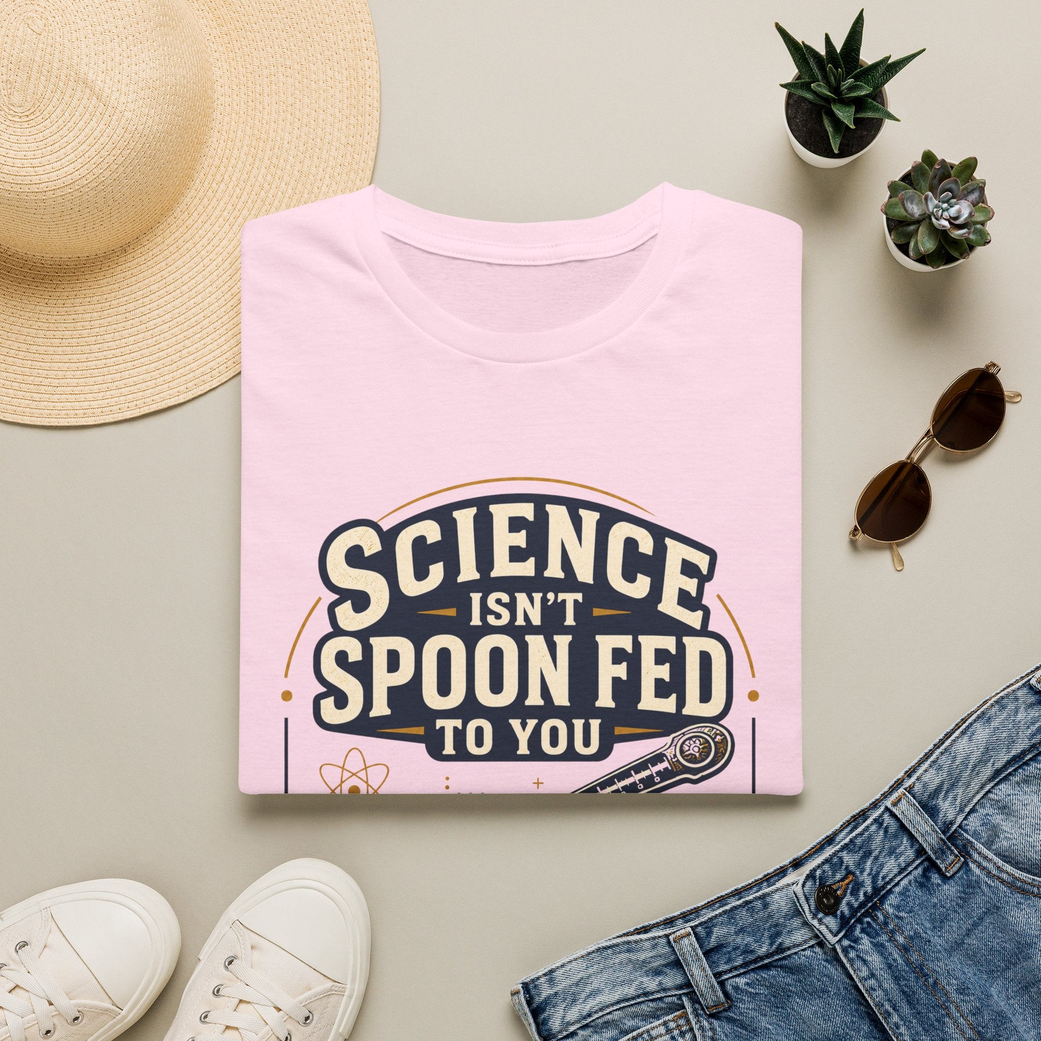 Science Isn't Spoon Fed T‑Shirt — Funny Science Quote Tee for Students & Teachers