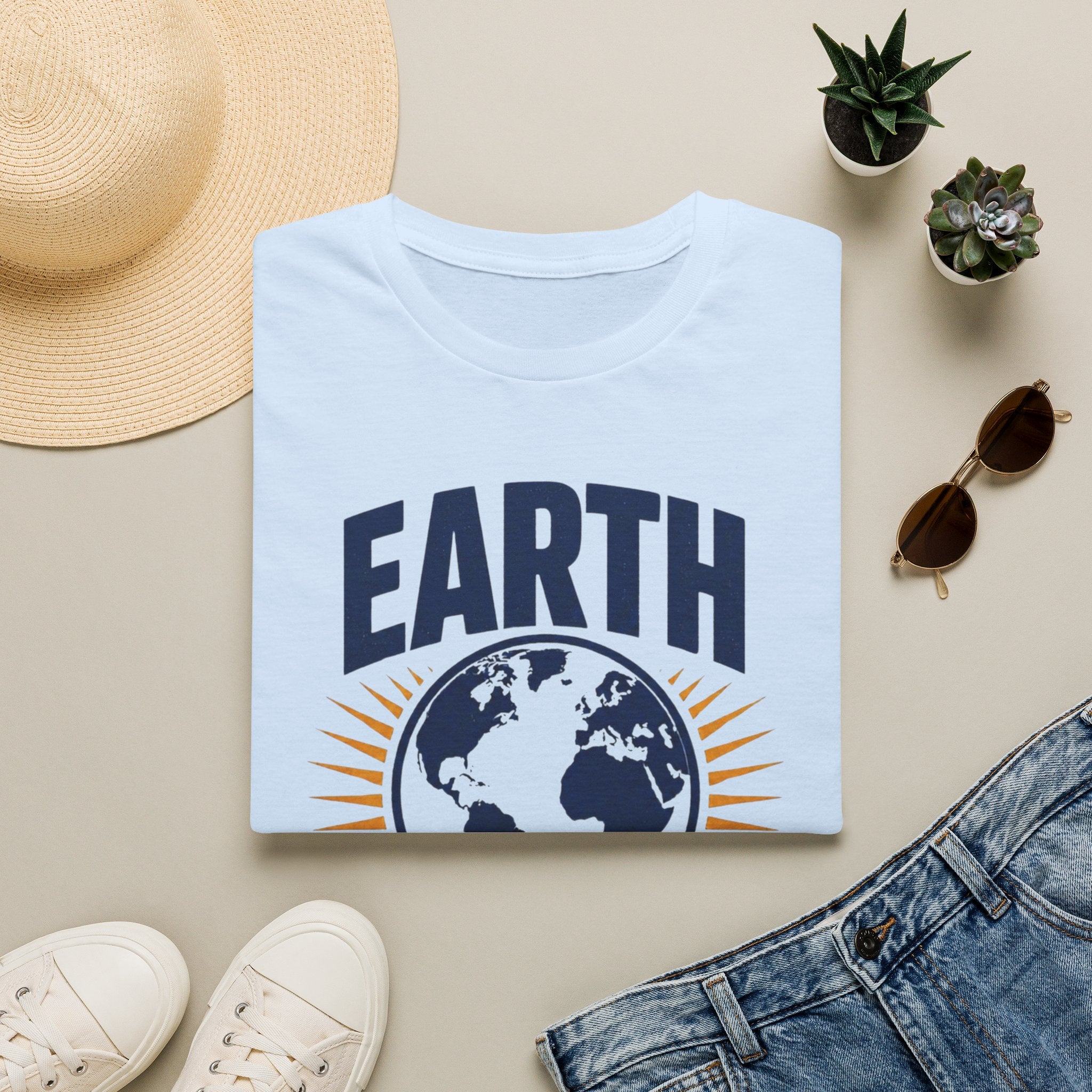 Earth T-Shirt — "Born Here, Right to Live Here" Graphic Tee