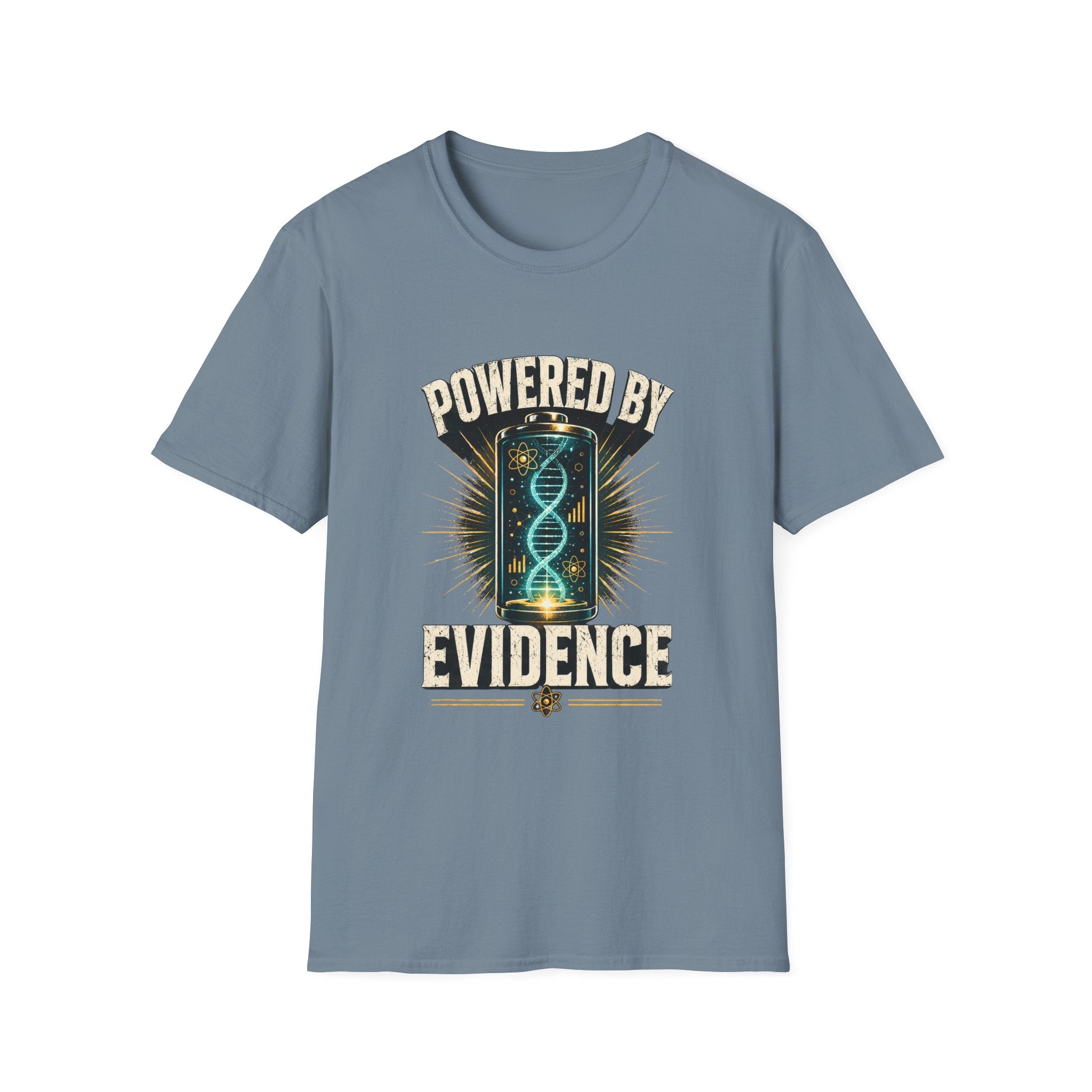 Powered By Evidence T-Shirt — Science DNA Retro Graphic Tee