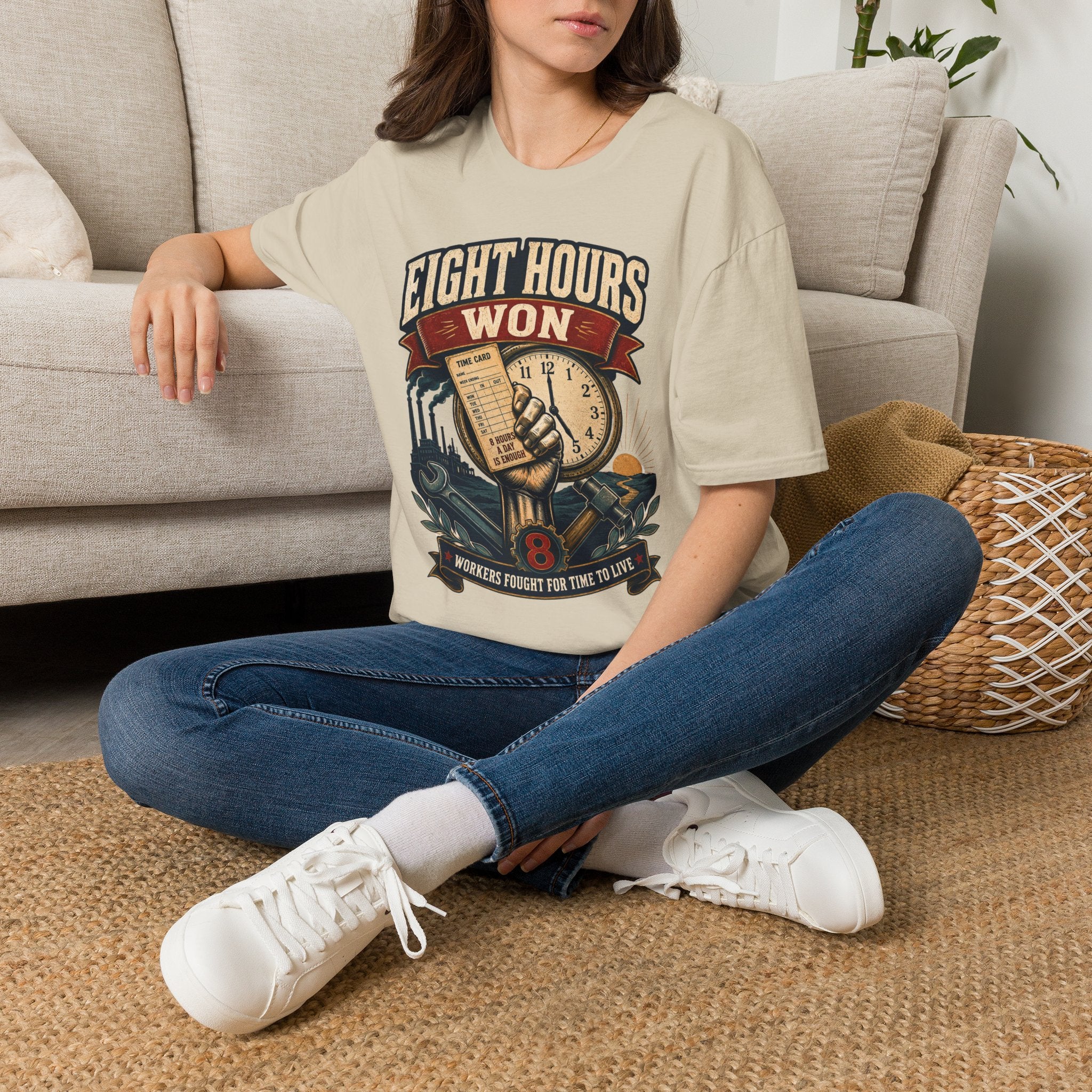 Eight Hours Won T-Shirt — Labor Day Vintage Union Work Shirt