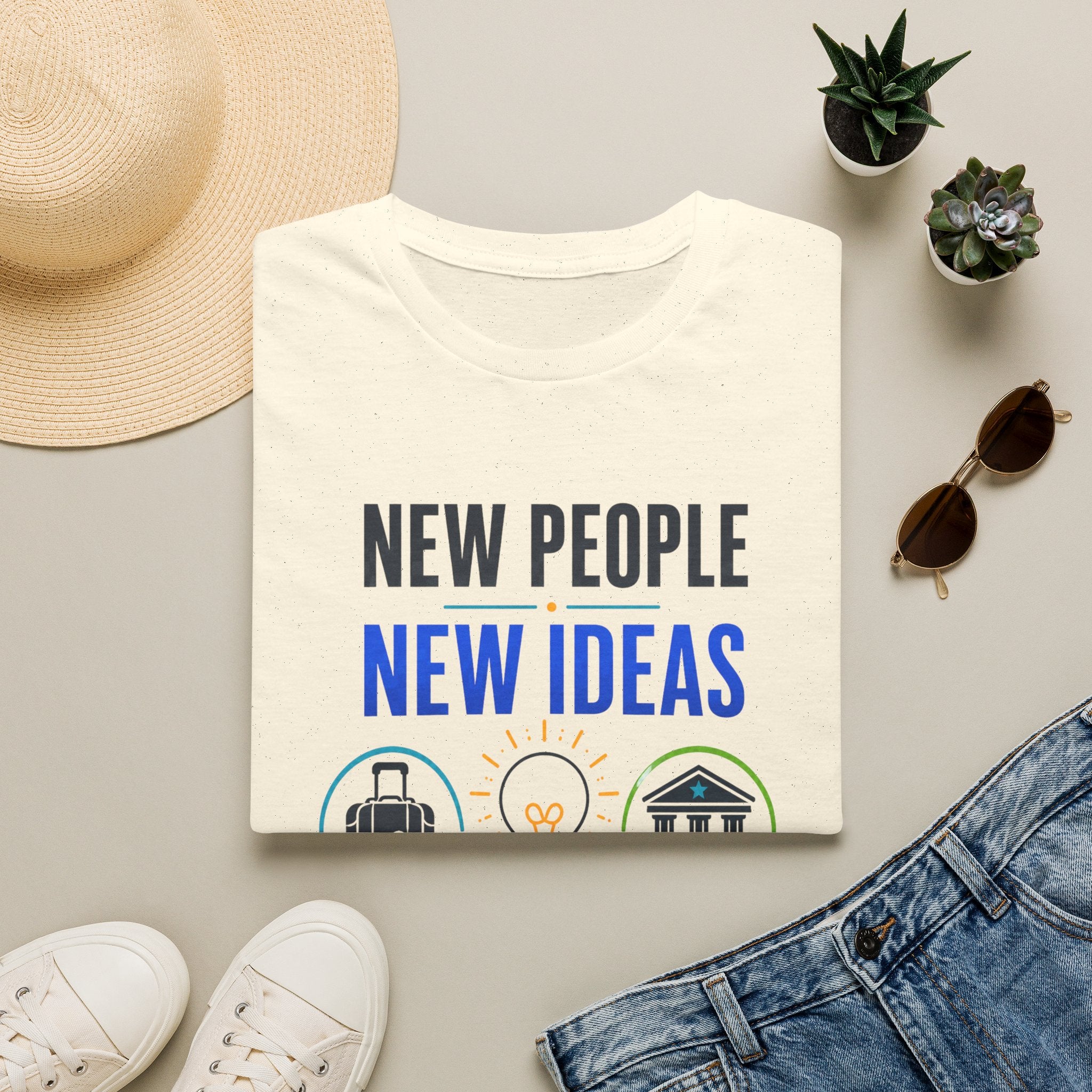 T-Shirt — "New People New Ideas, Stronger Future" Inspirational Graphic Tee