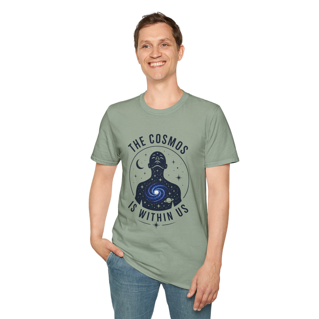 Cosmos Graphic Tee — "The Cosmos Is Within Us" Spiritual Astronomy Shirt