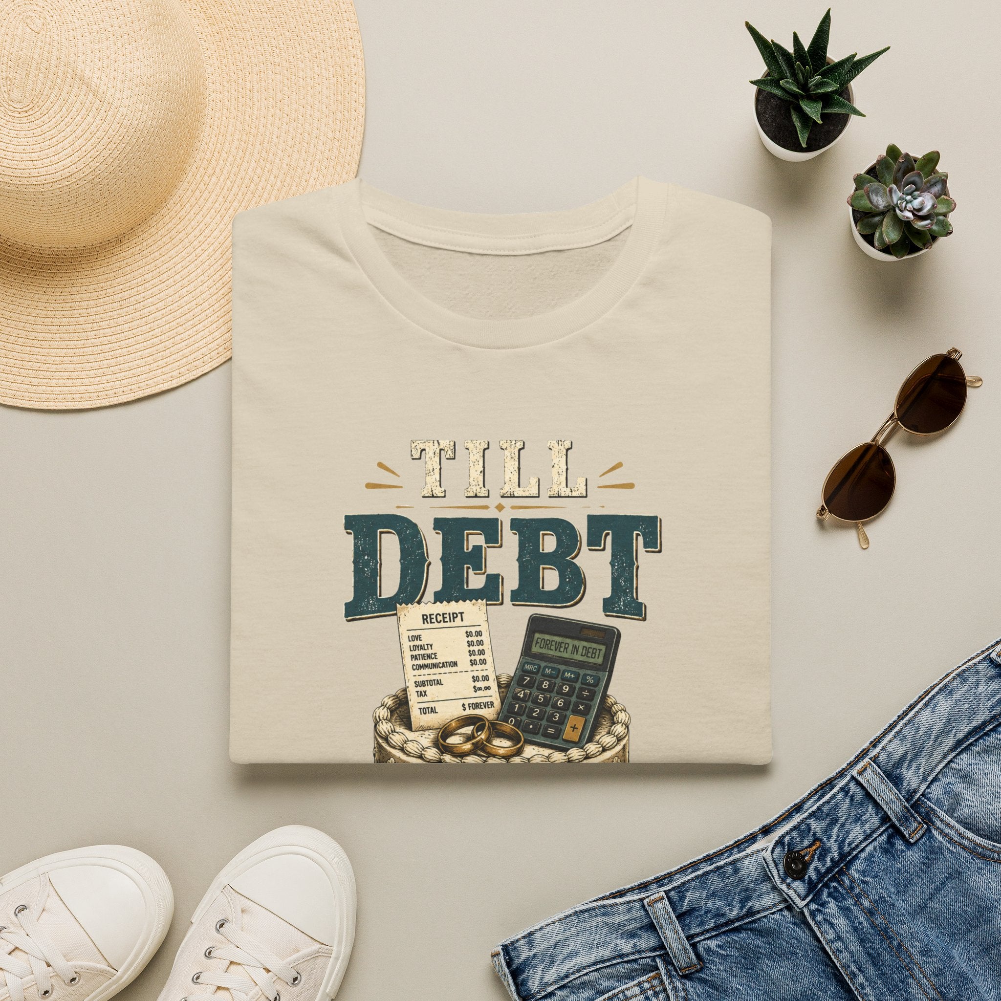 "Till Debt Do Us Part" Funny Debt & Finance Marriage Tee