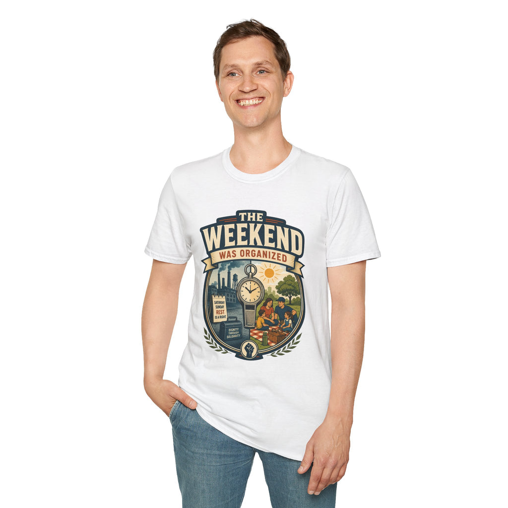 T-Shirt — "The Weekend Was Organized" Graphic Tee (Relaxed Retro Travel Vibe)