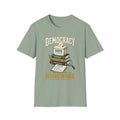 Democracy Vote T-Shirt — 'Democracy Becomes Homework' Vintage Civic Education Tee