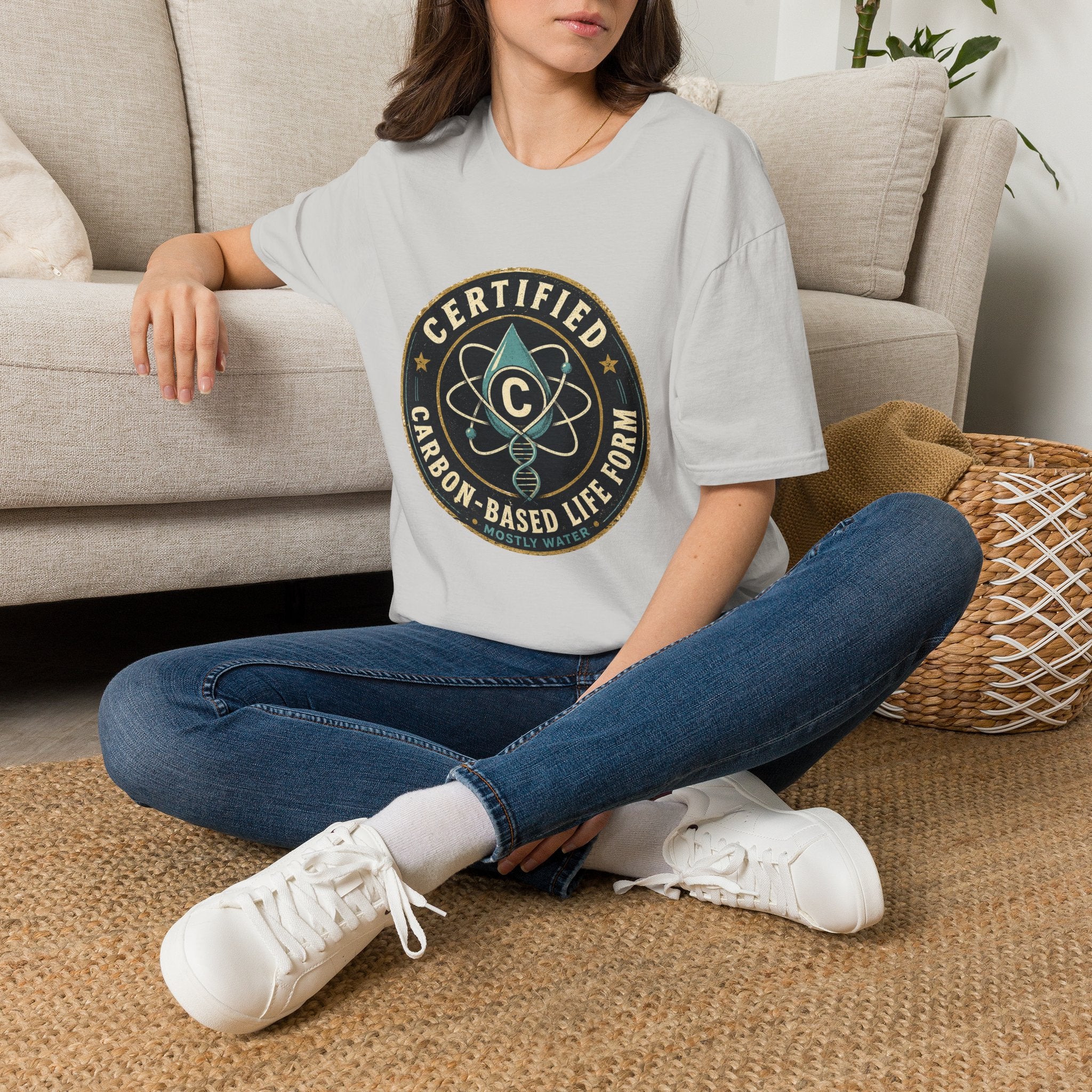 Certified Carbon-Based Lifeform T-Shirt — Funny Science Badge Tee