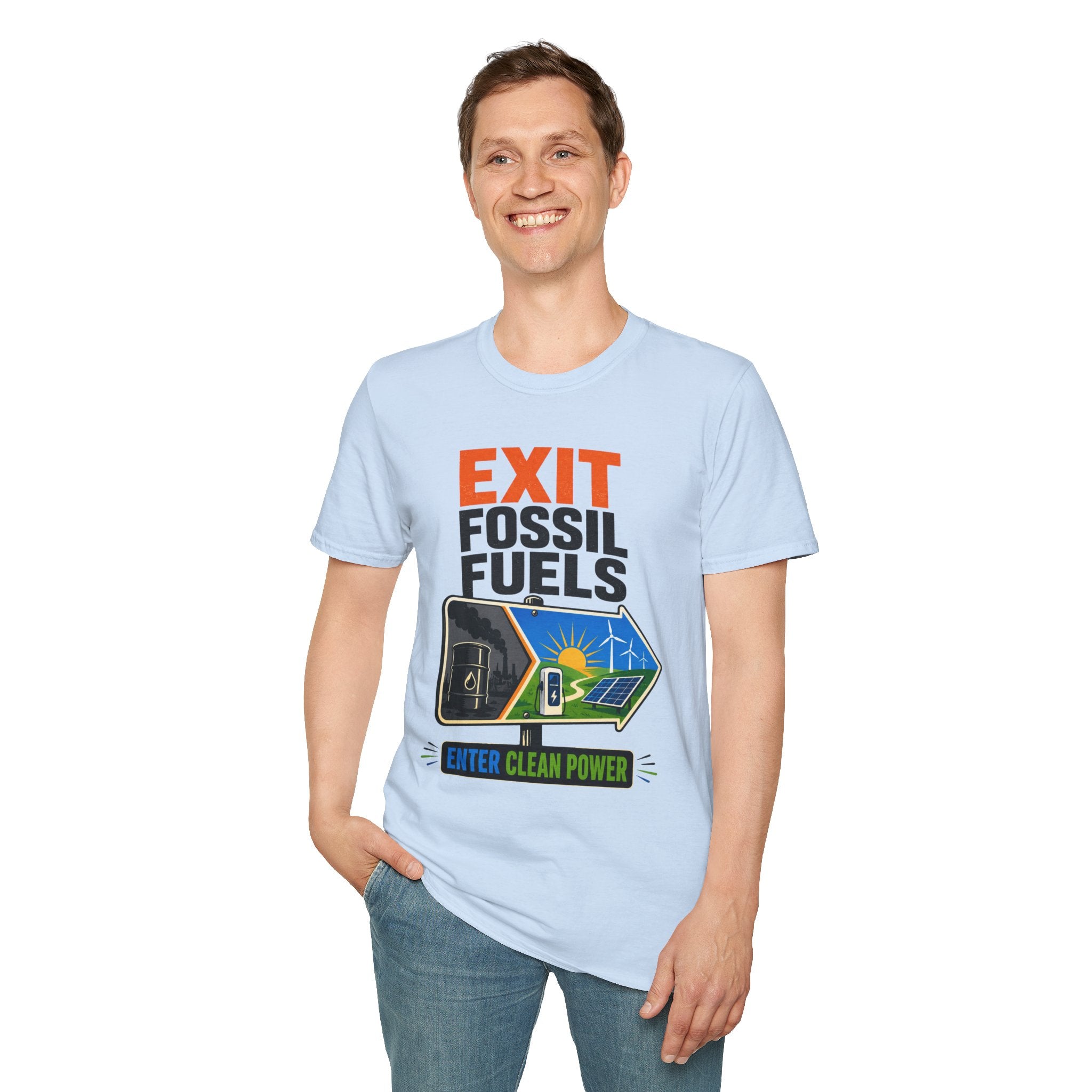 "Exit Fossil Fuels, Enter Clean Power" Environmental Tee