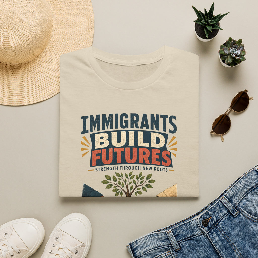 Immigrants Build Futures T-Shirt – Strength Through New Roots Tee