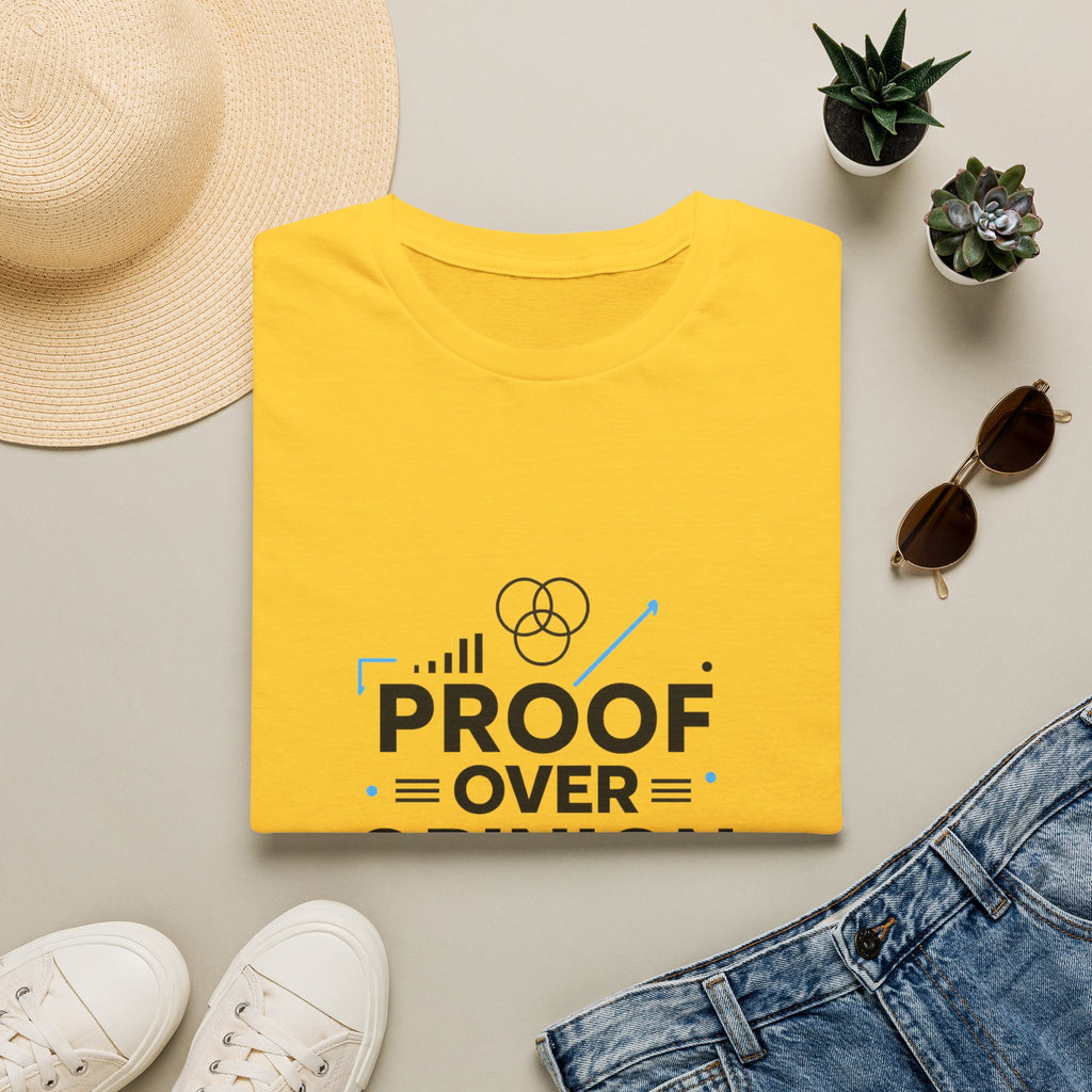 Proof Over Opinion T-Shirt — Science & Logic Graphic Tee