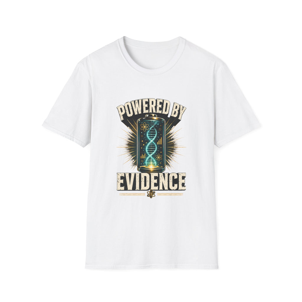 Powered By Evidence T-Shirt — Science DNA Retro Graphic Tee