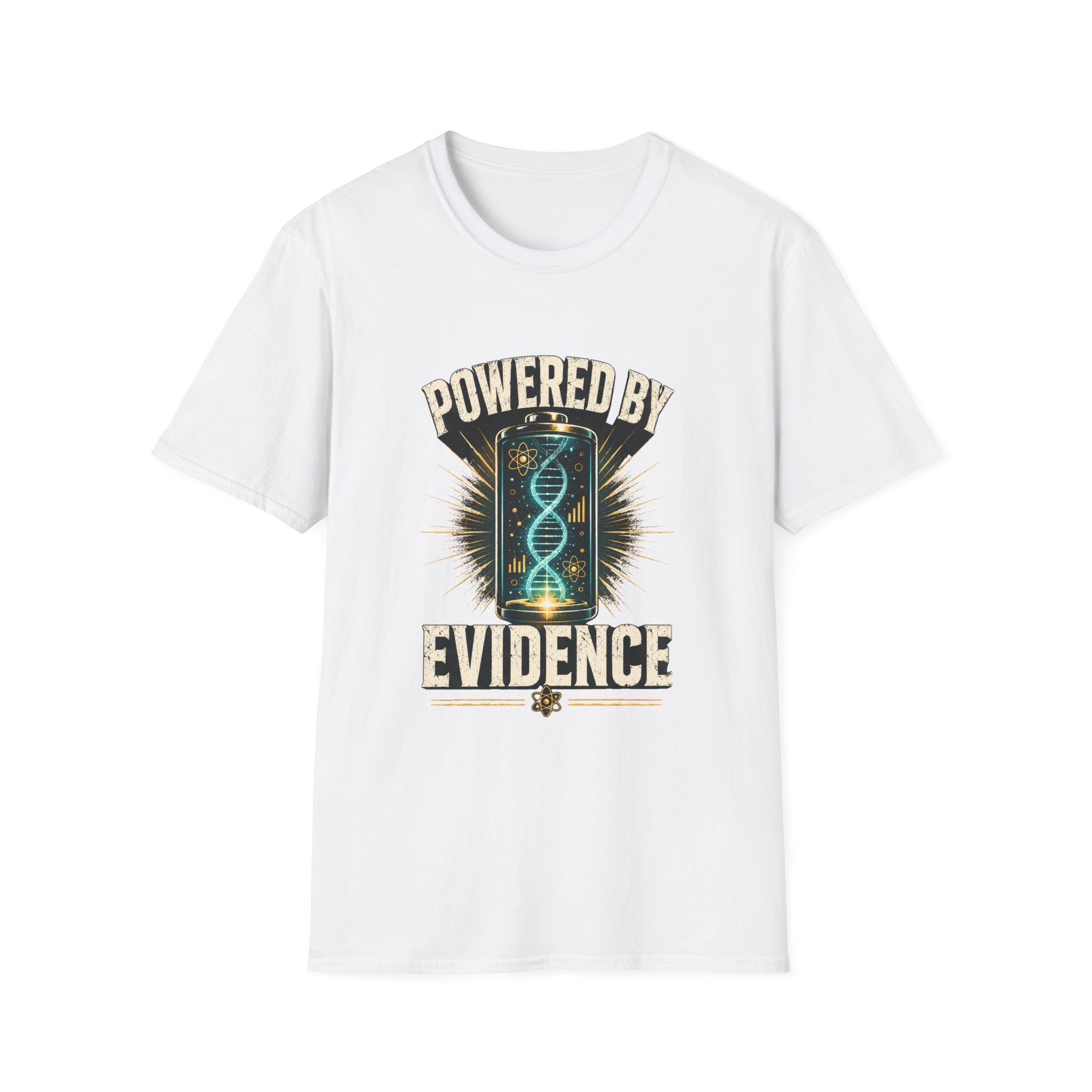 Powered By Evidence T-Shirt — Science DNA Retro Graphic Tee