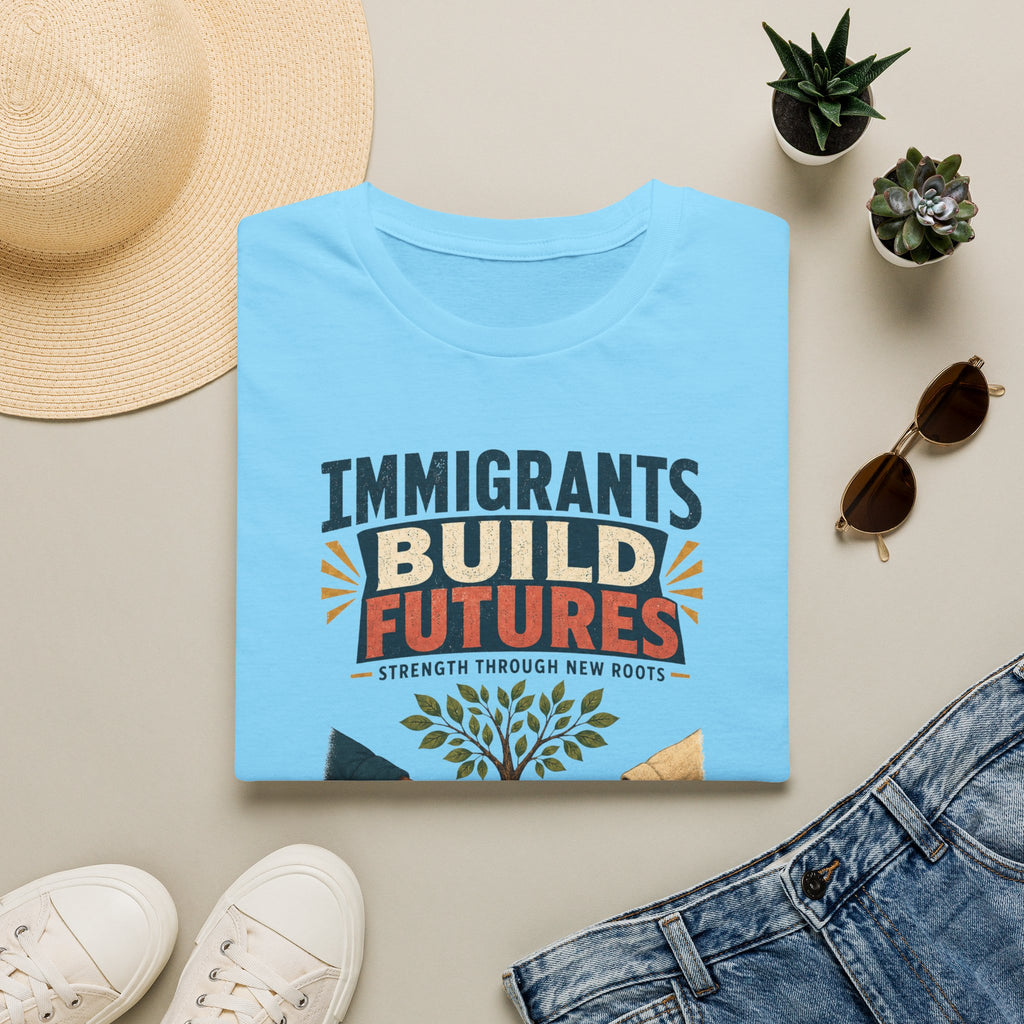 Immigrants Build Futures T-Shirt – Strength Through New Roots Tee