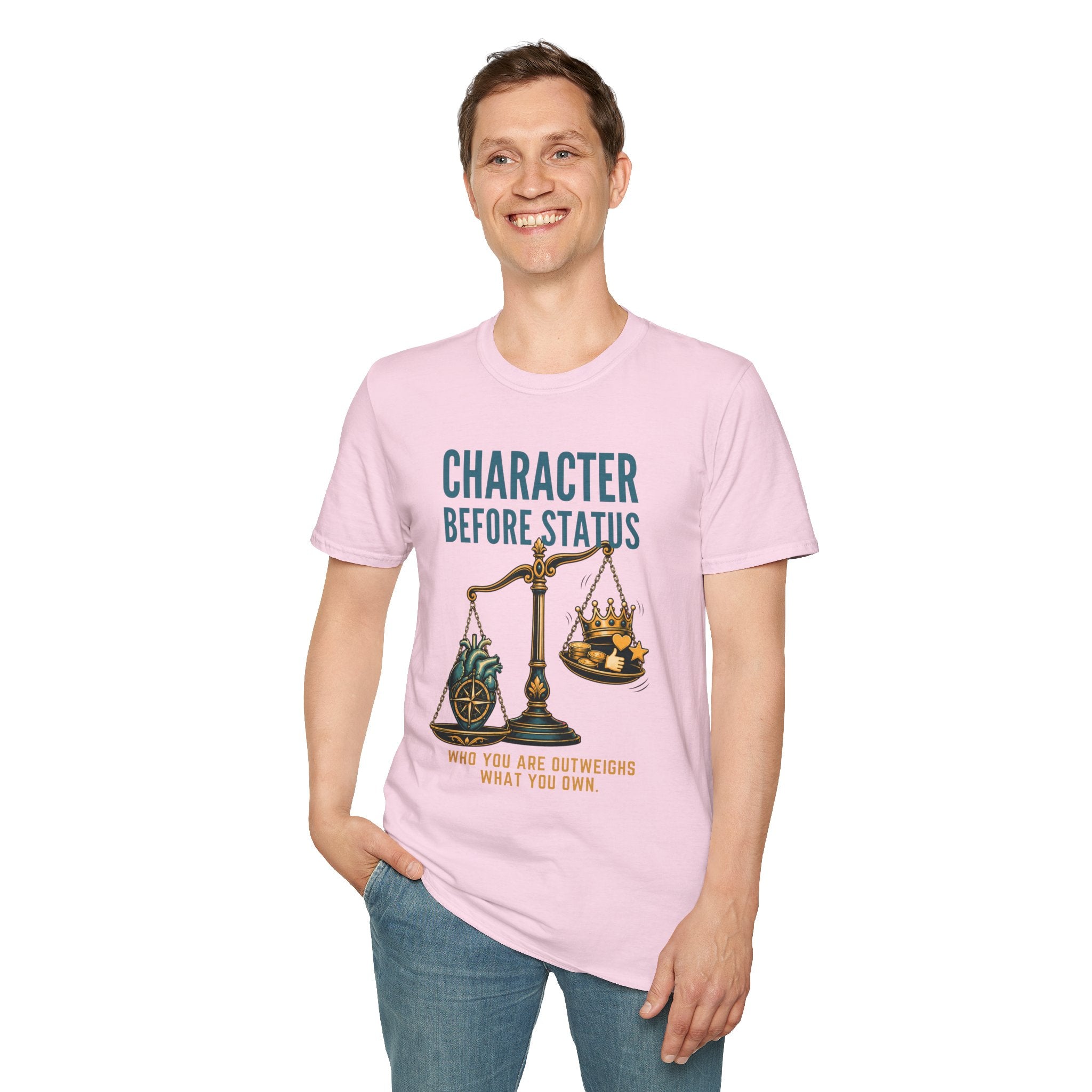 Character Before Status T-Shirt — Scales & Crown Inspirational Graphic Tee