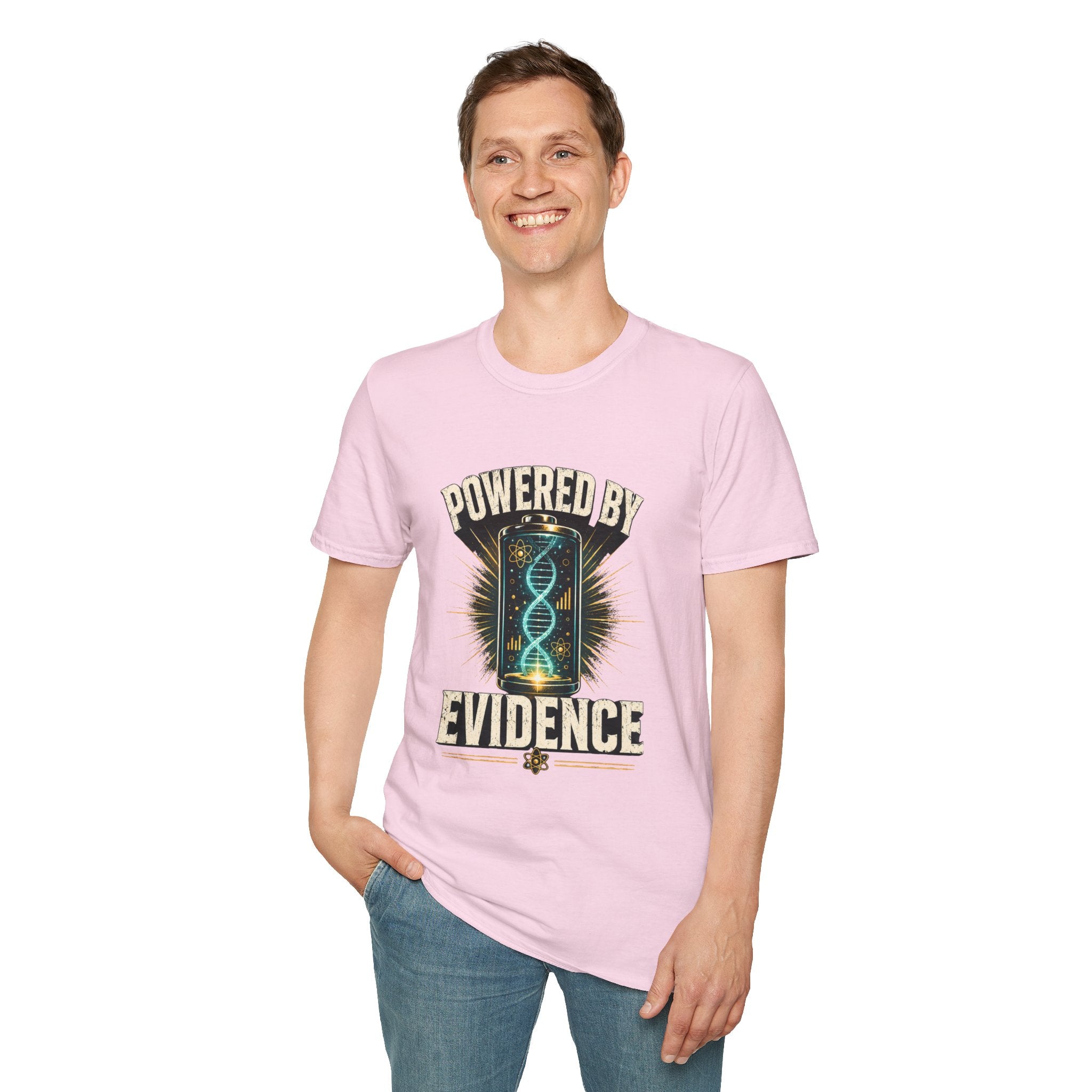 Powered By Evidence T-Shirt — Science DNA Retro Graphic Tee