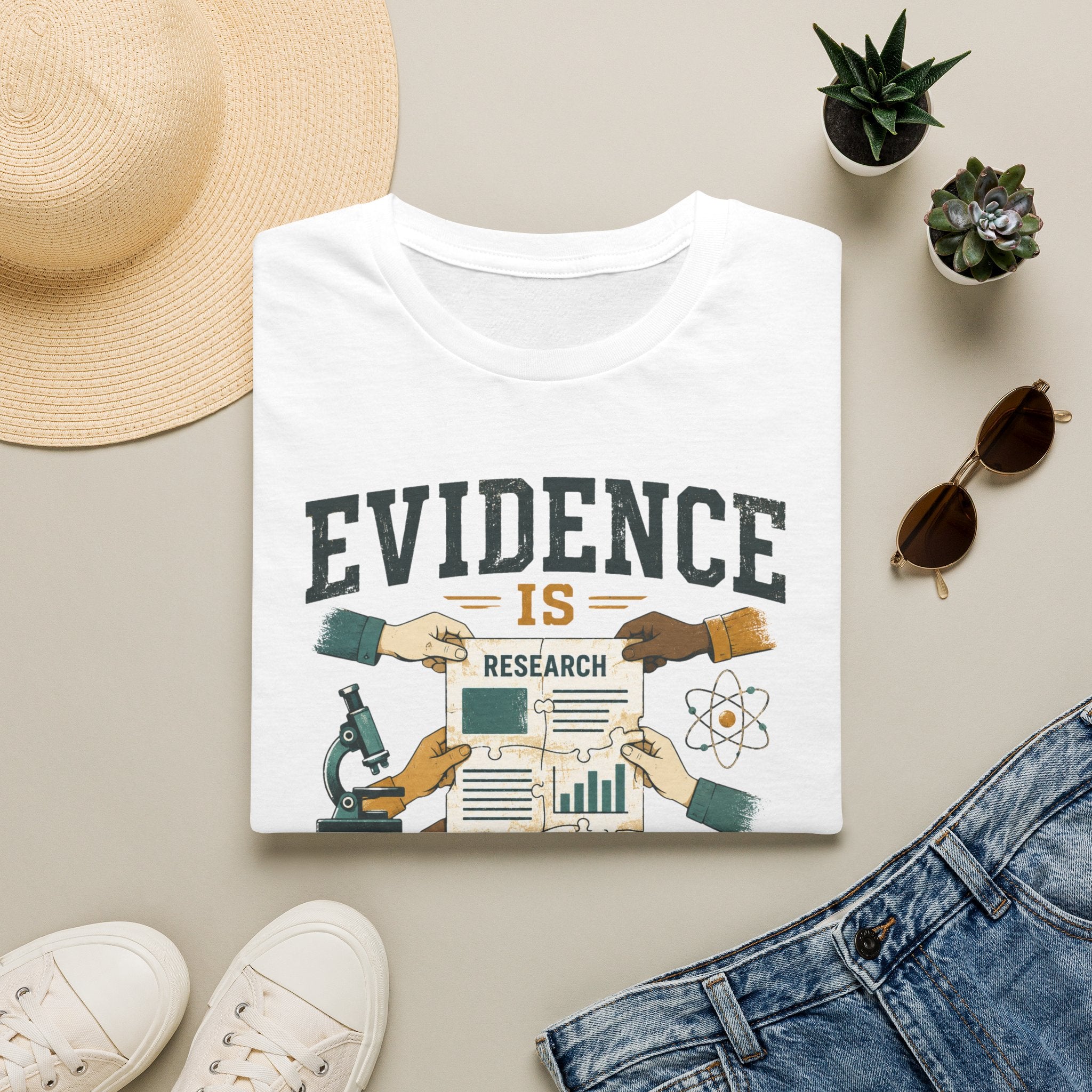 Evidence Is Research T-Shirt — "Evidence Is Collective Labor" Science Graphic Tee
